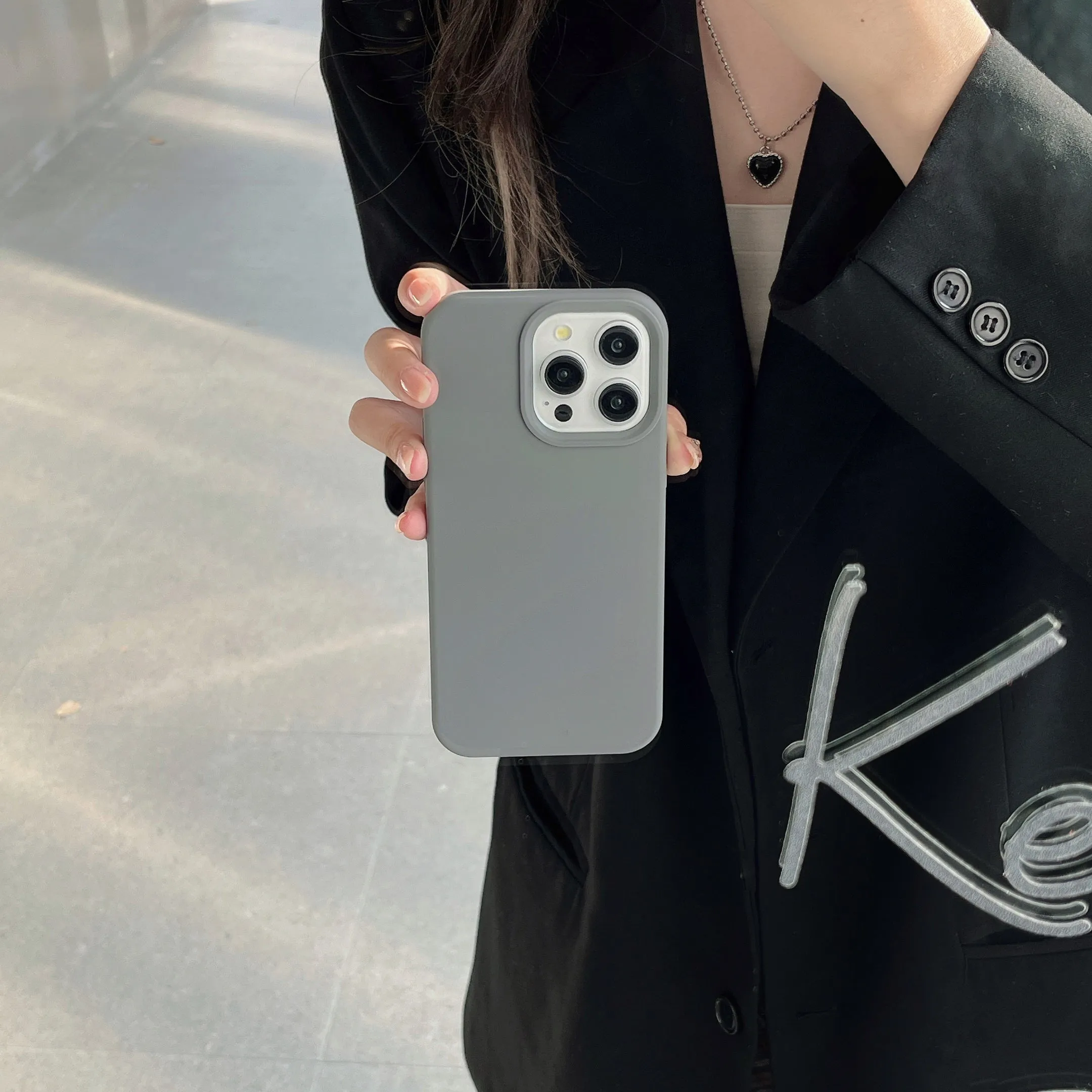 Liquid Silicon Case for iPhone ( Titanium Gray )