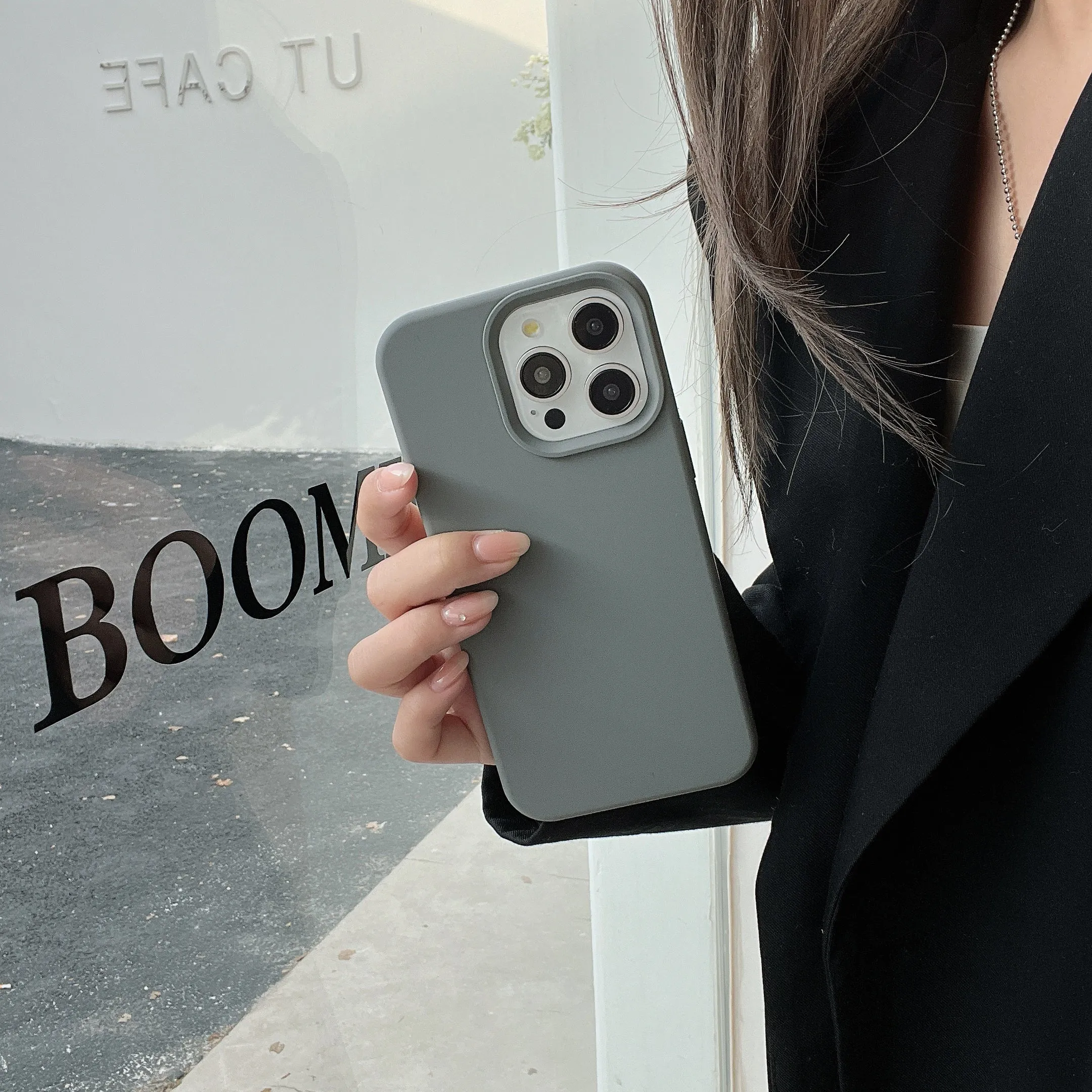 Liquid Silicon Case for iPhone ( Titanium Gray )