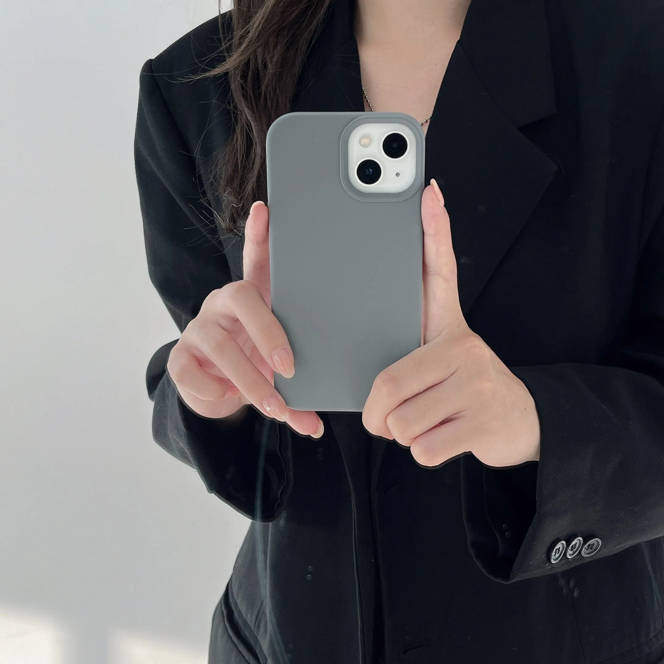 Liquid Silicon Case for iPhone ( Titanium Gray )