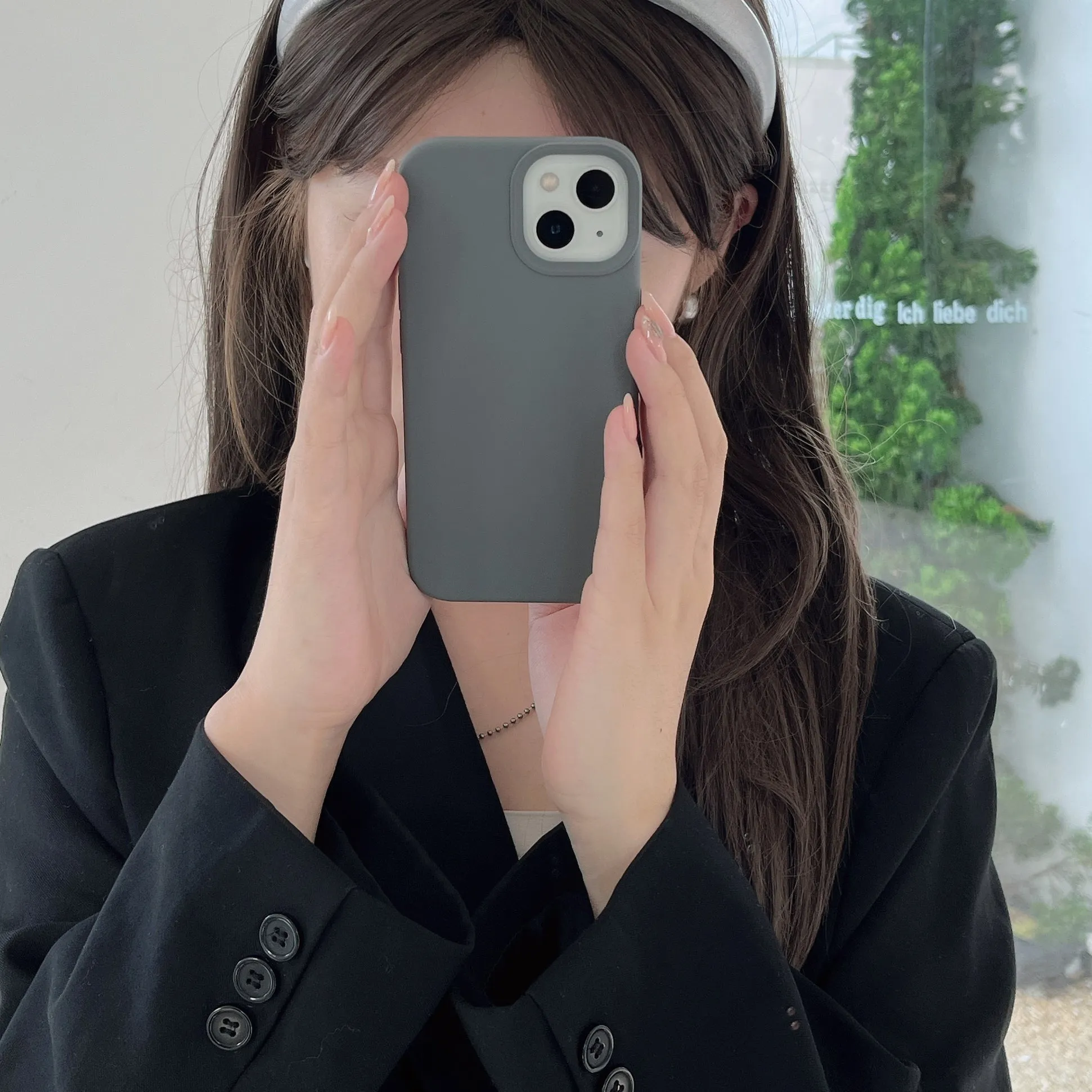 Liquid Silicon Case for iPhone ( Titanium Gray )