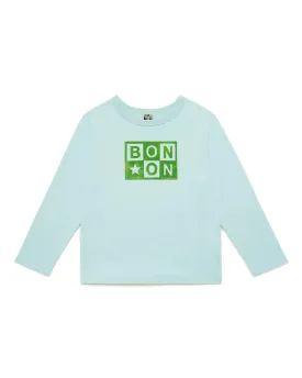 Long Sleeve Organic Cotton Tshirt in Blue Givre