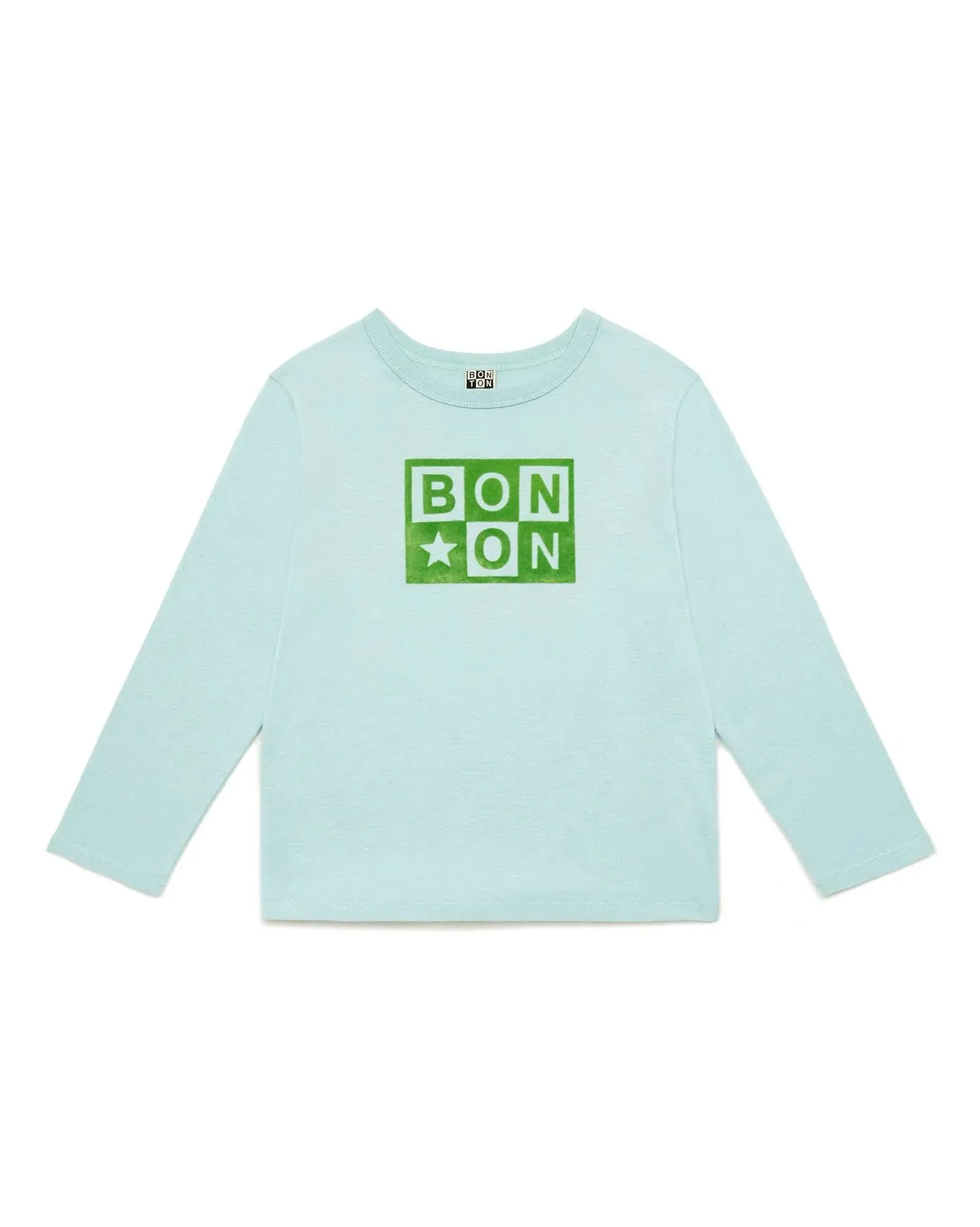 Long Sleeve Organic Cotton Tshirt in Blue Givre