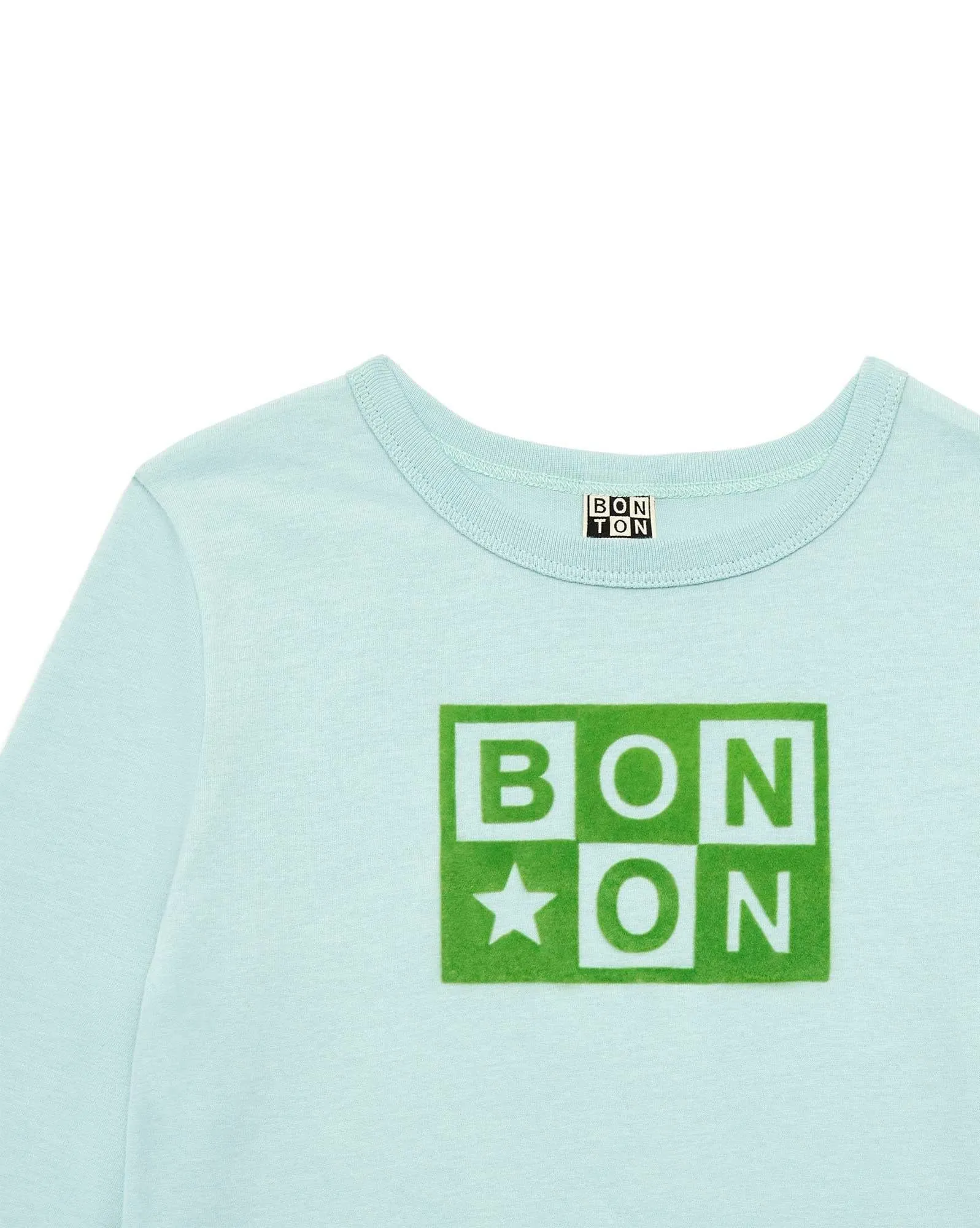 Long Sleeve Organic Cotton Tshirt in Blue Givre
