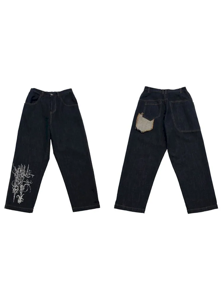 Loose Casual Original Color Printed Denim【s0000007904】