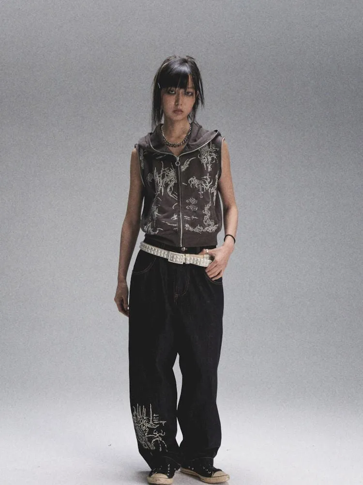 Loose Casual Original Color Printed Denim【s0000007904】