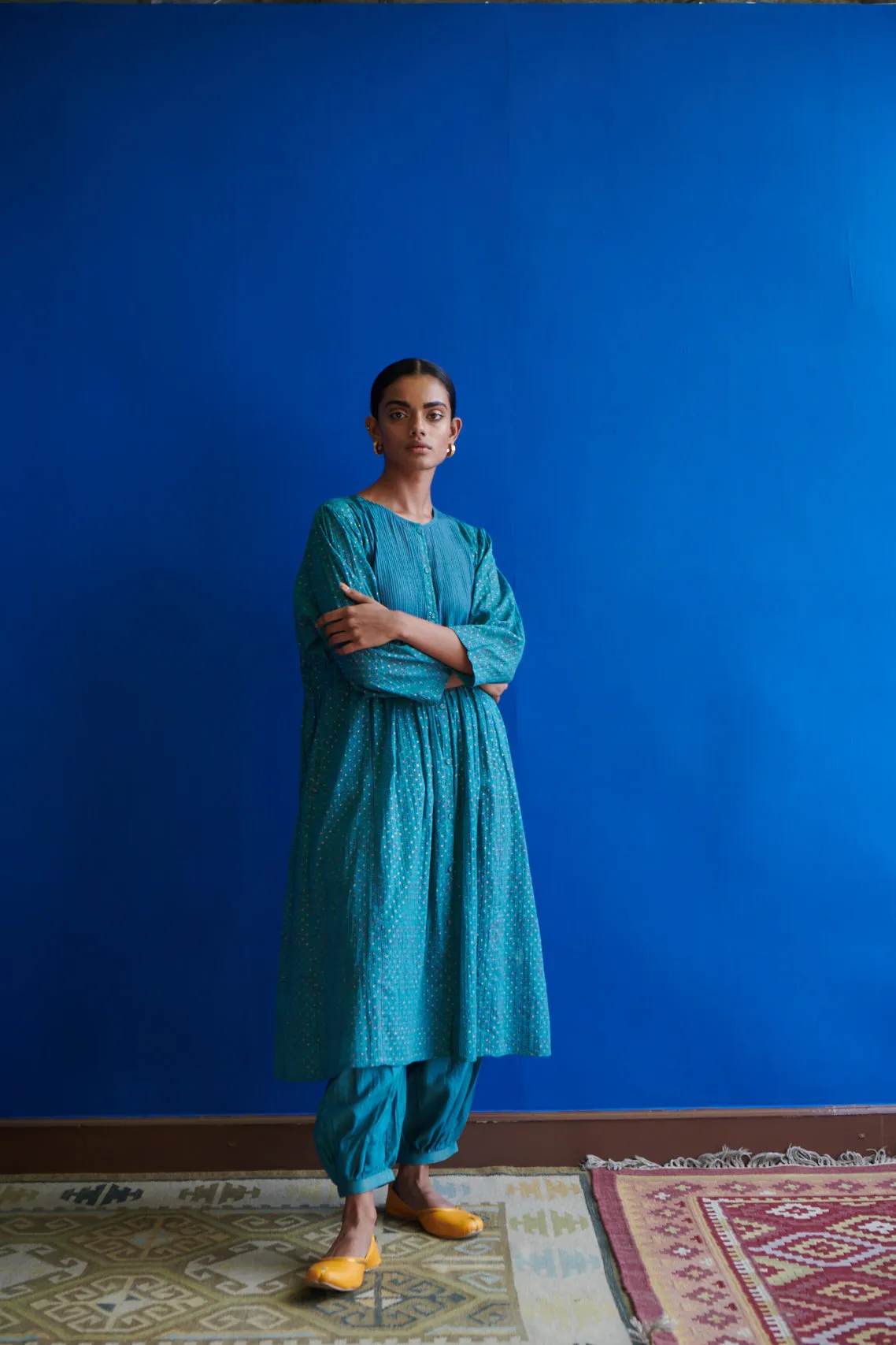 Magdalena Printed Pin-tuck Kurta