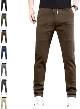 Manzera Men's High Stretch Multi-Pocket Cargo Pants, Grey, XS-5XL
