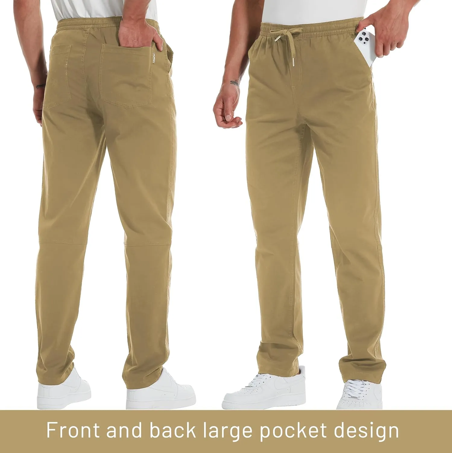 Men's 34"/36" Inseam Cotton Casual Jogger Pants