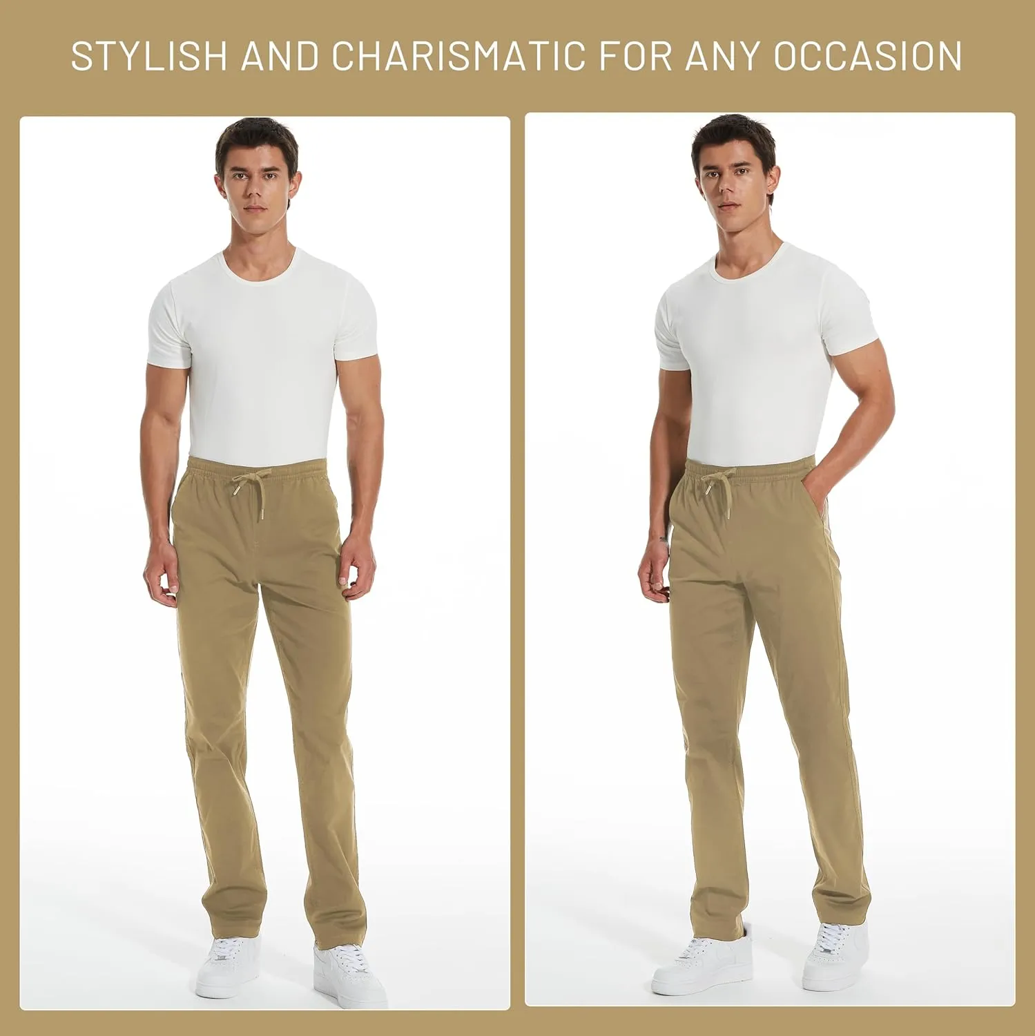 Men's 34"/36" Inseam Cotton Casual Jogger Pants