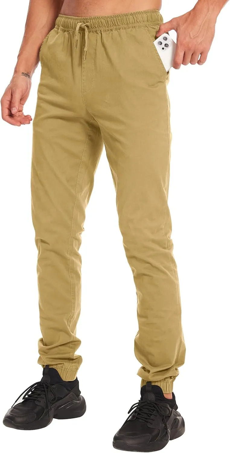 Men's 34"&36" Inseam Cotton Casual Jogger Pants