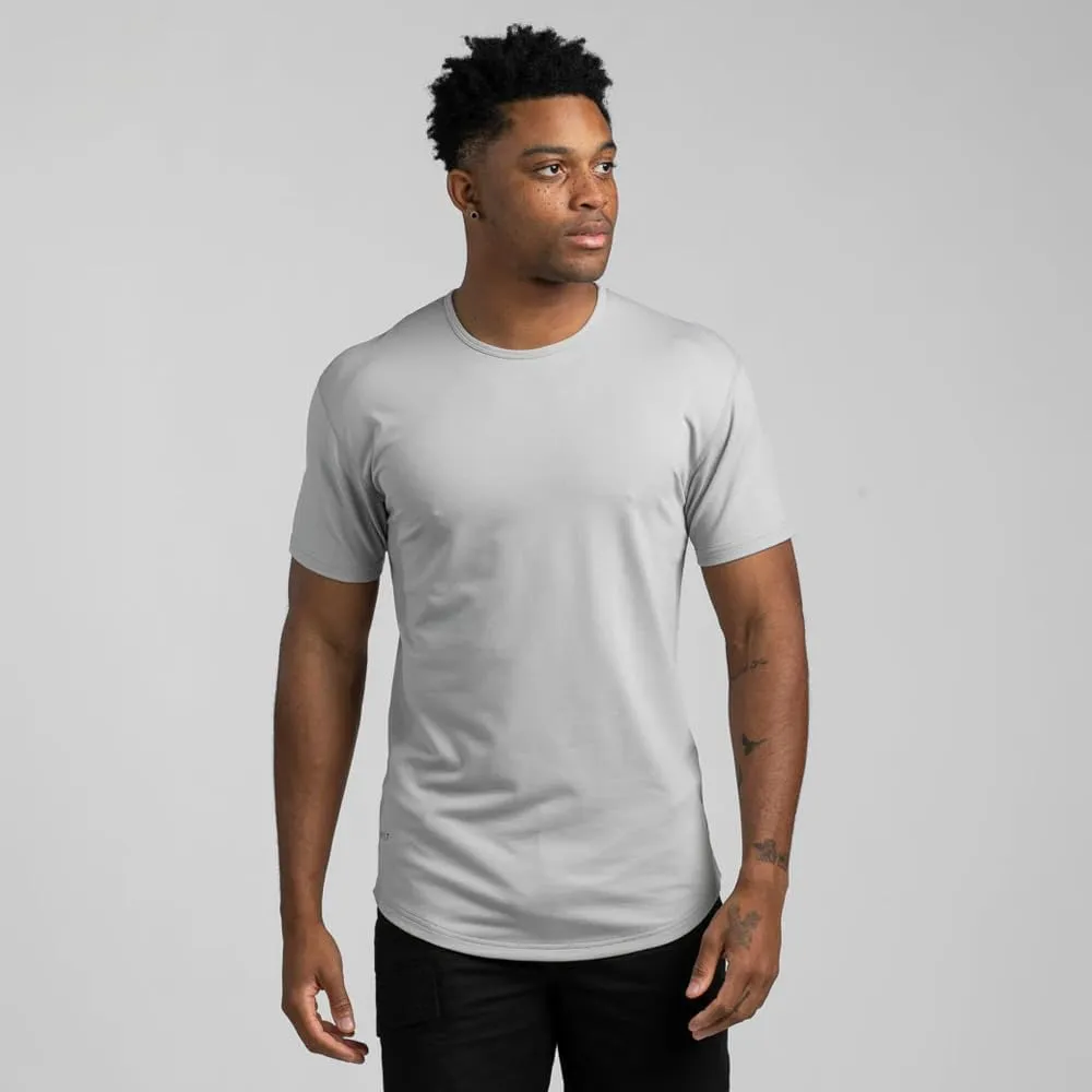 Mens Drop-Cut Men's T Shirt, Plain Tshirts for Men, Drop Cut Basic Crewneck Tee, Wrinkle Resistant, Stretch Fit