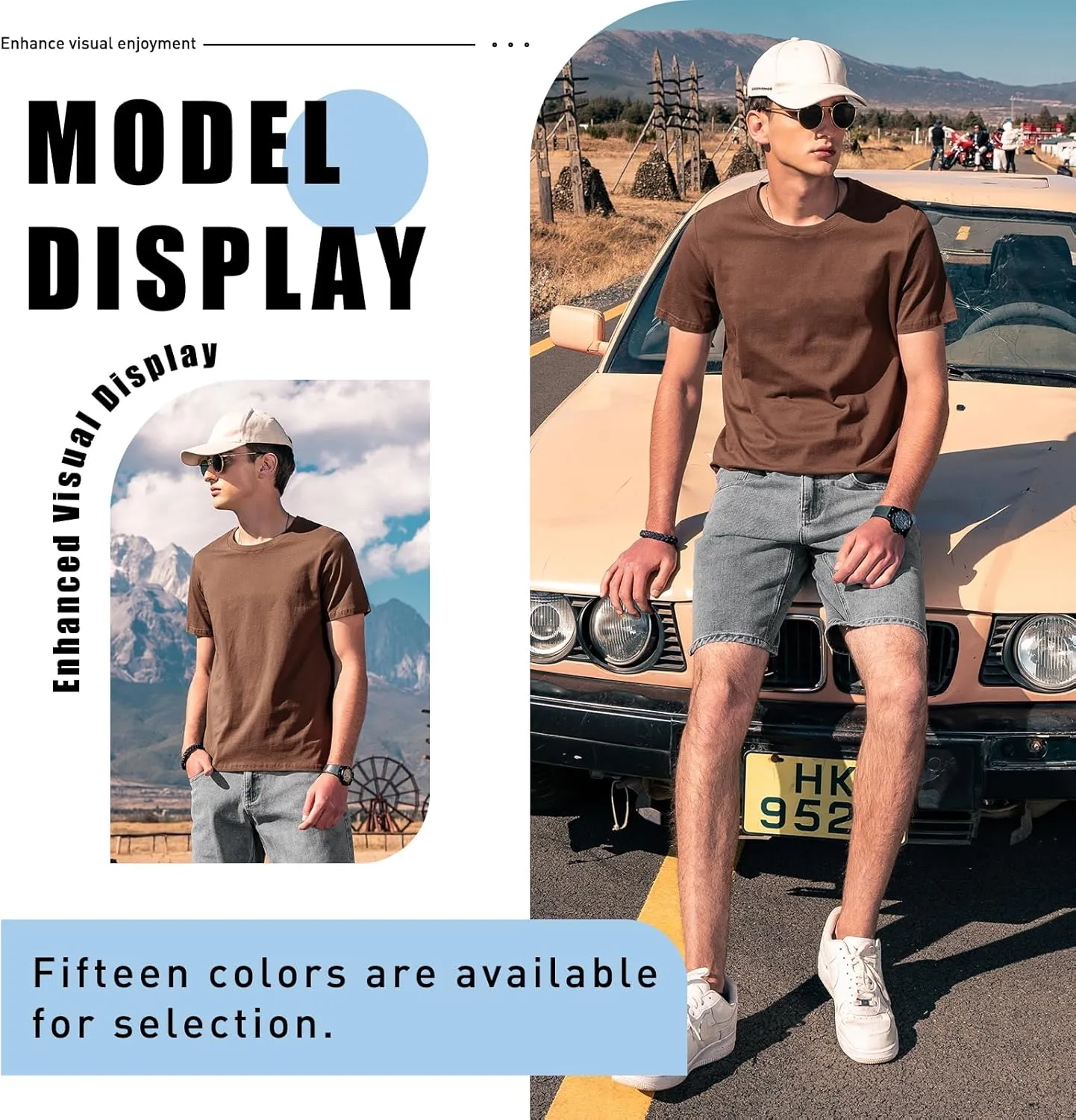 Men's Ice Silk T-Shirt, Quick Dry Casual Shirt, Classic Men's Solid Color T-Shirt