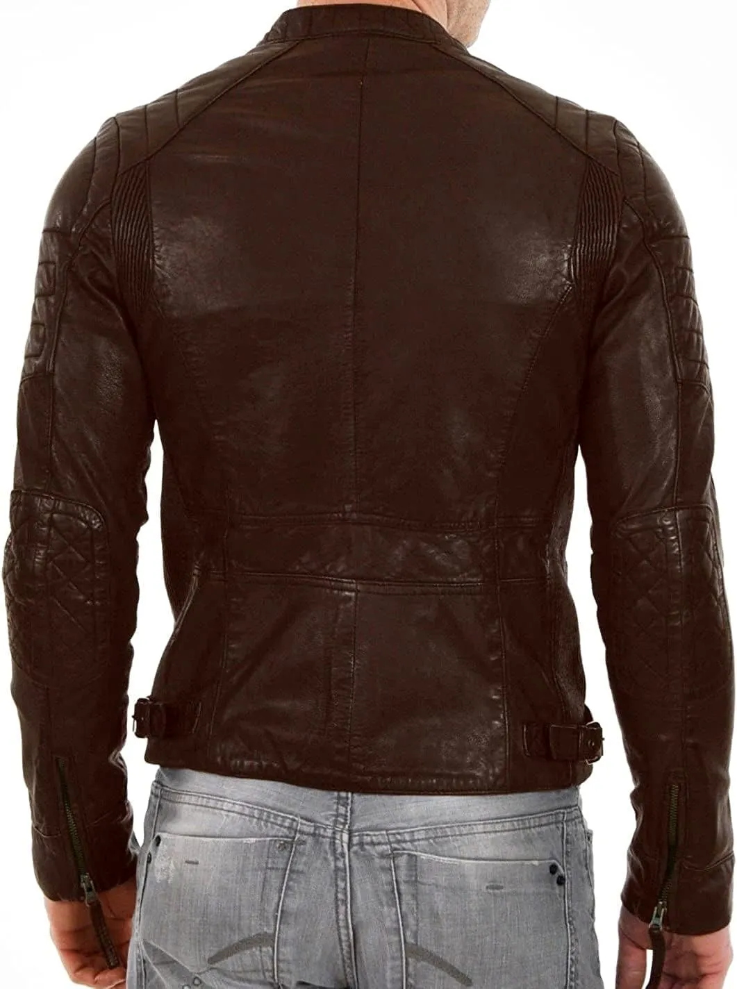 Men's New Zealand Lambskin Leather Classic Open Bottom Jacket