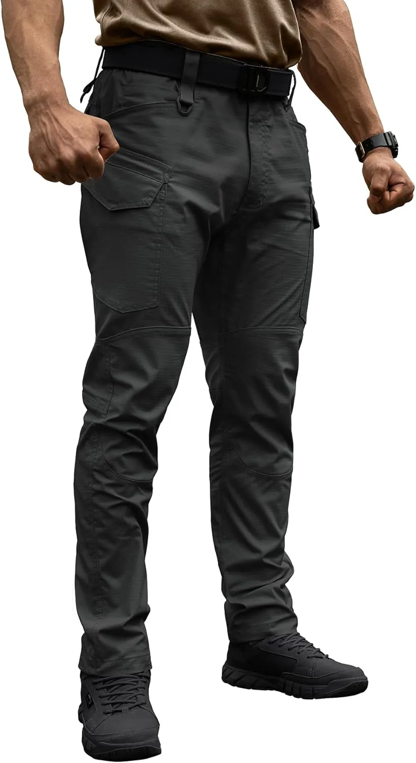 Men's Tactical Pants Flex Ripstop Cargo Trousers for Outdoor Hiking Work Casual Pants Large Capacity Clothing