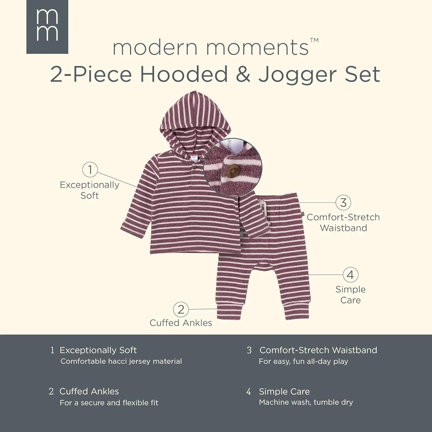Modern Moments by Gerber Baby Hooded Hacci Top and Pant Set