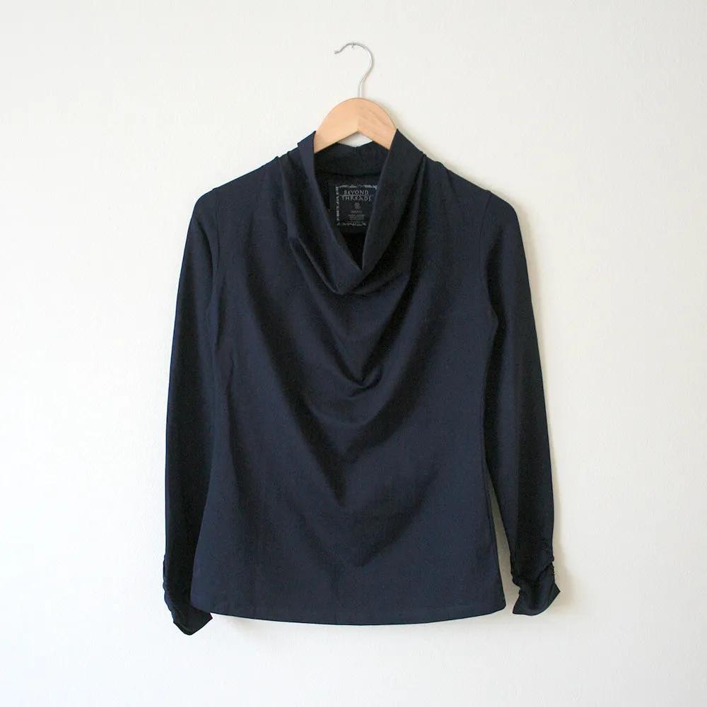 Pima Cotton Draped Long Sleeve Tee