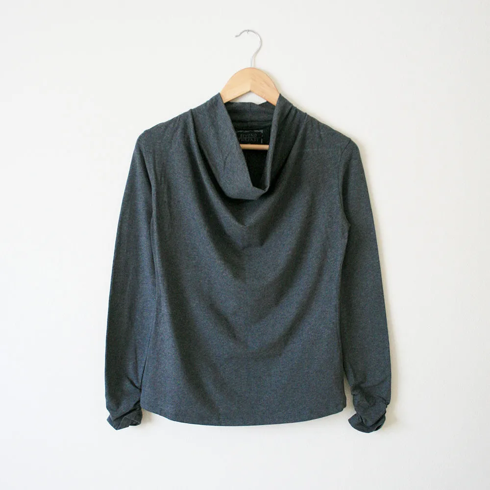 Pima Cotton Draped Long Sleeve Tee