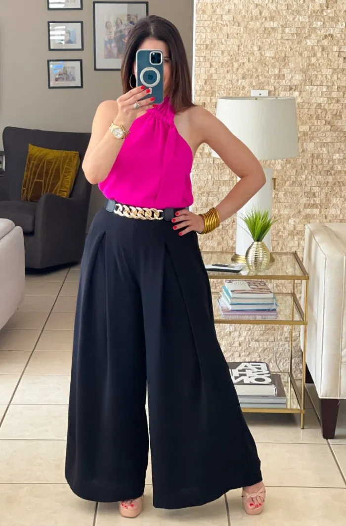 Pleated Wide Leg Pants