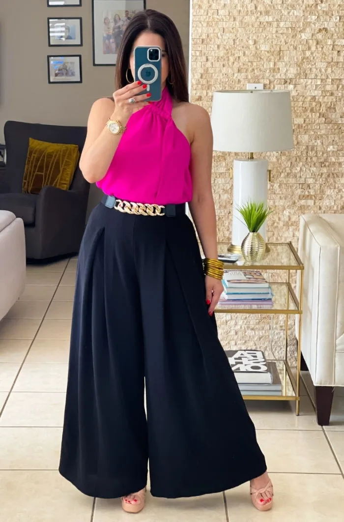 Pleated Wide Leg Pants