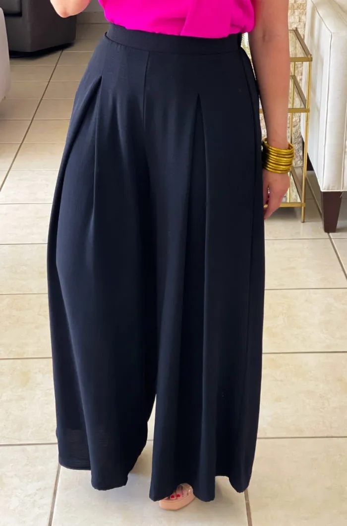 Pleated Wide Leg Pants