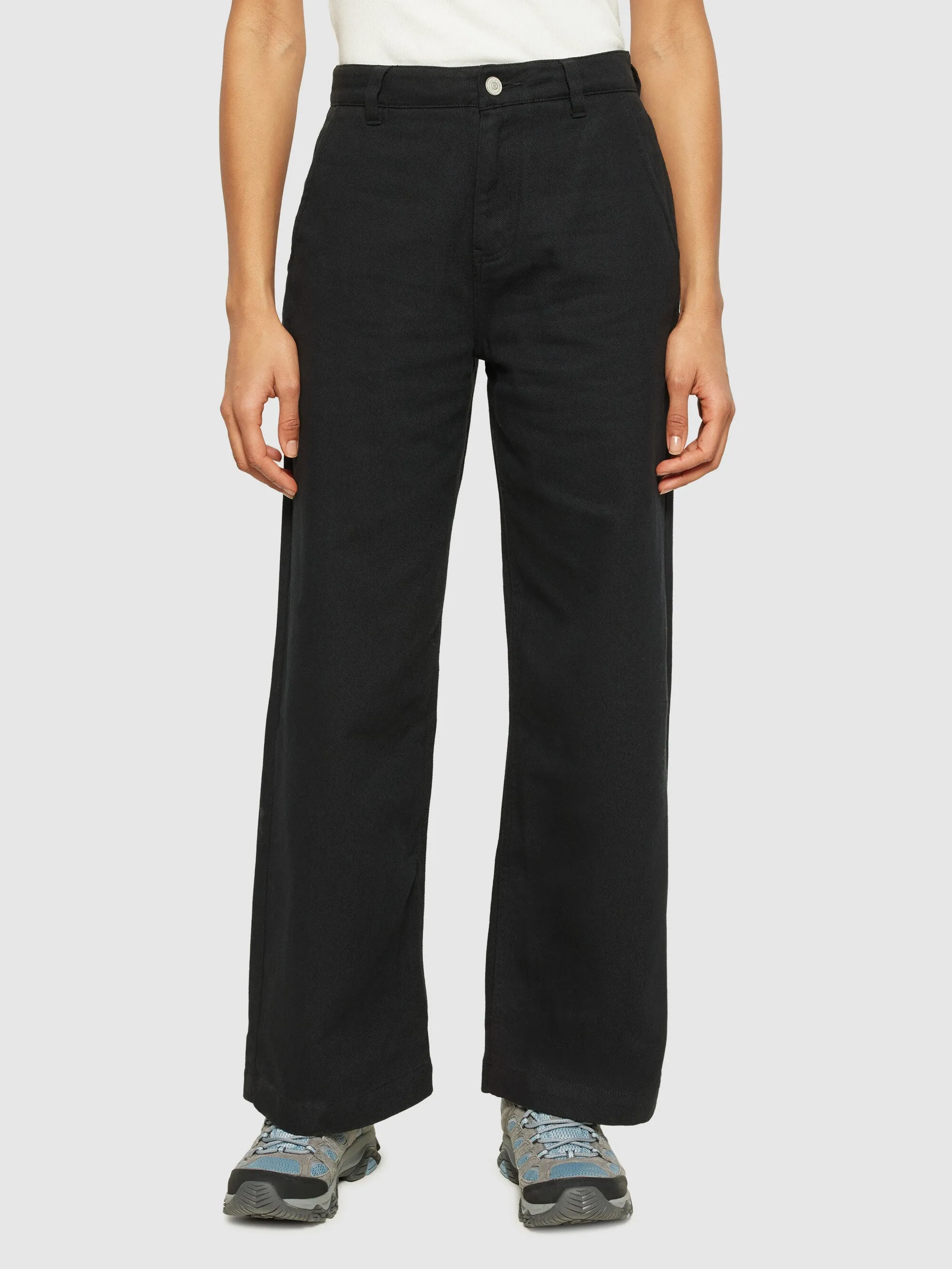 POSEY wide mid-rise twill pant - GOTS/Vegan - Black Jet