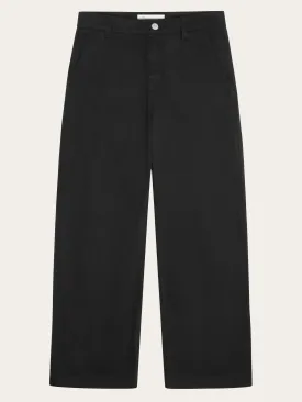 POSEY wide mid-rise twill pant - GOTS/Vegan - Black Jet