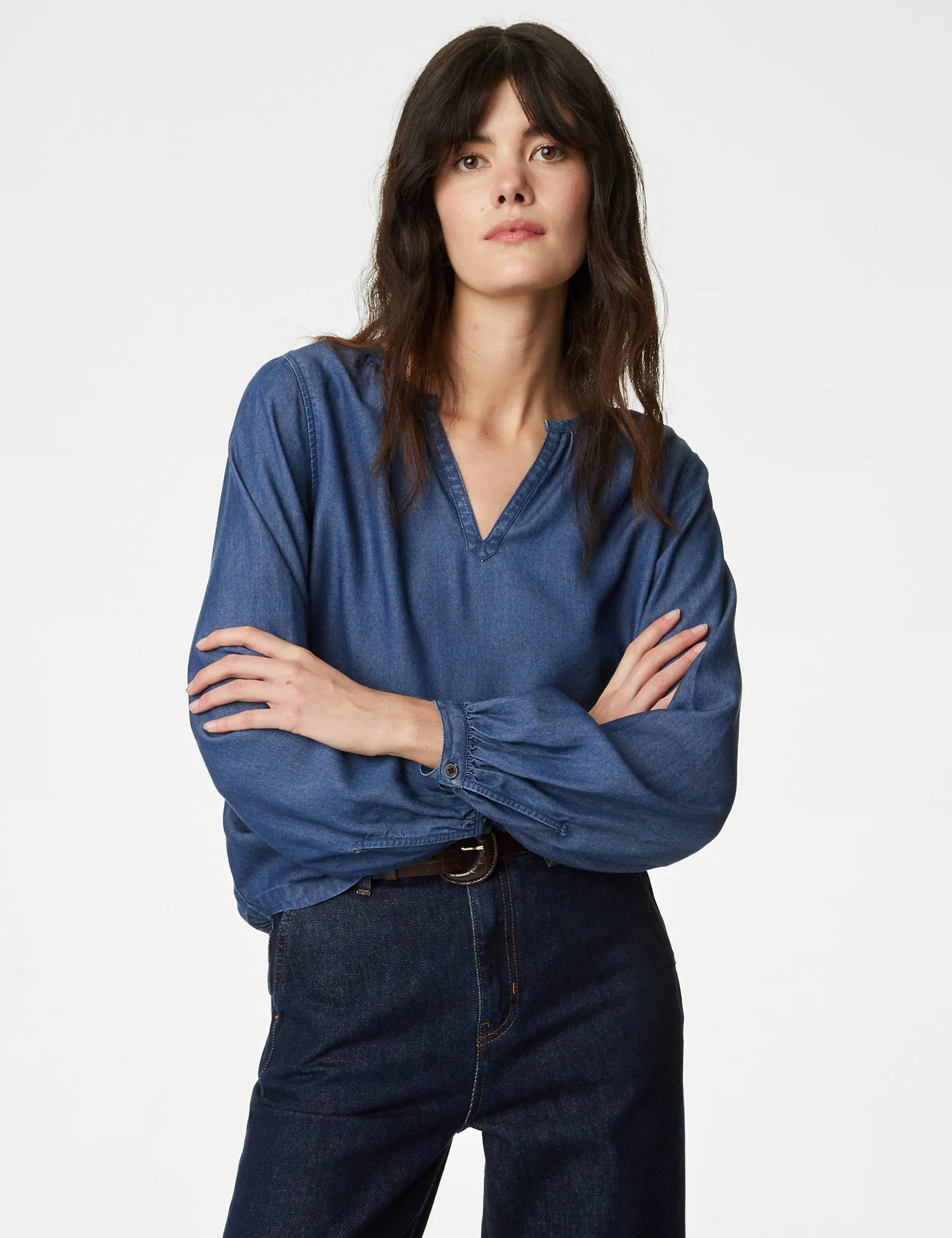 Pure Lyocell™ V-Neck Blouse