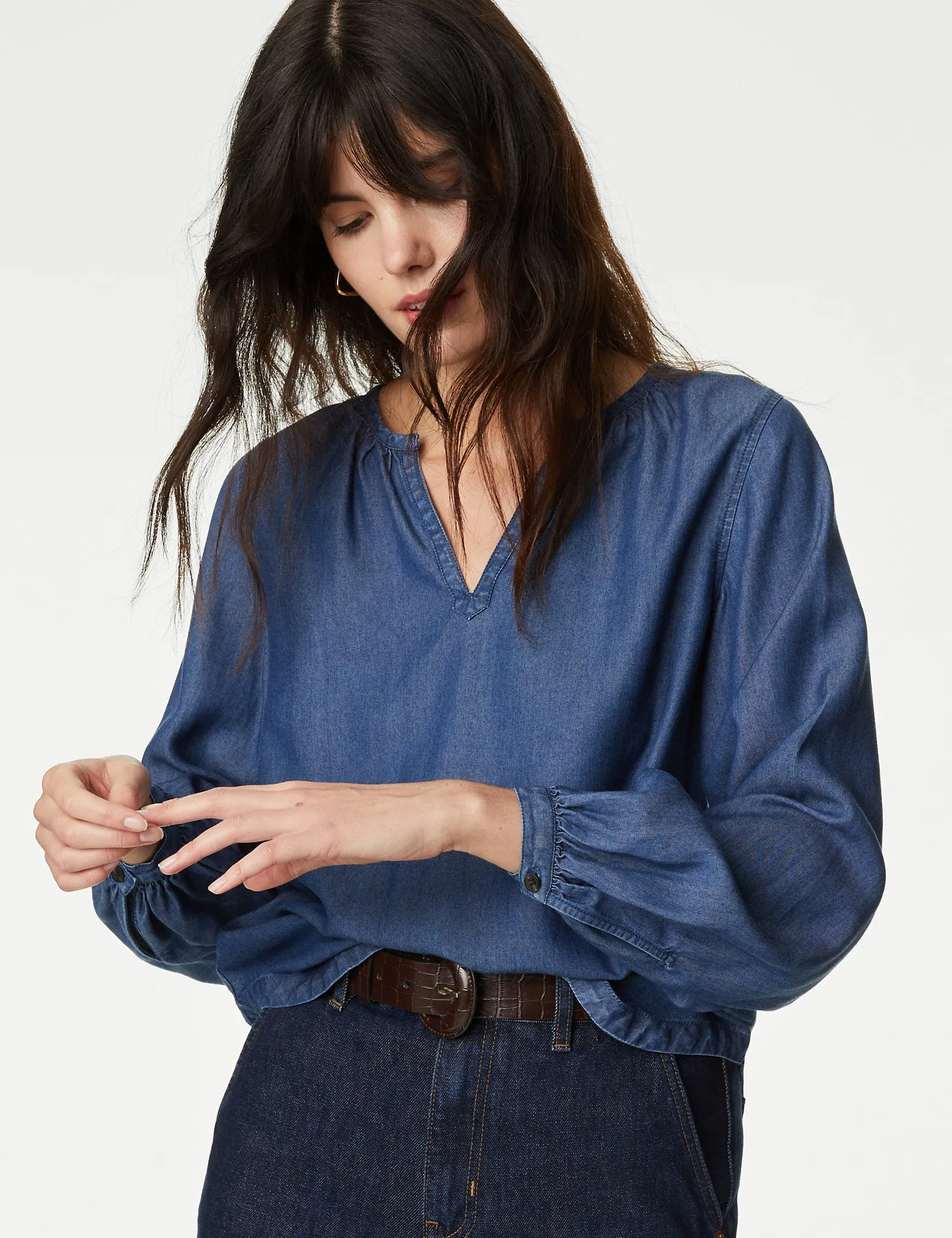 Pure Lyocell™ V-Neck Blouse