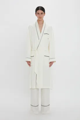 Pyjama Robe In Ivory Monogram