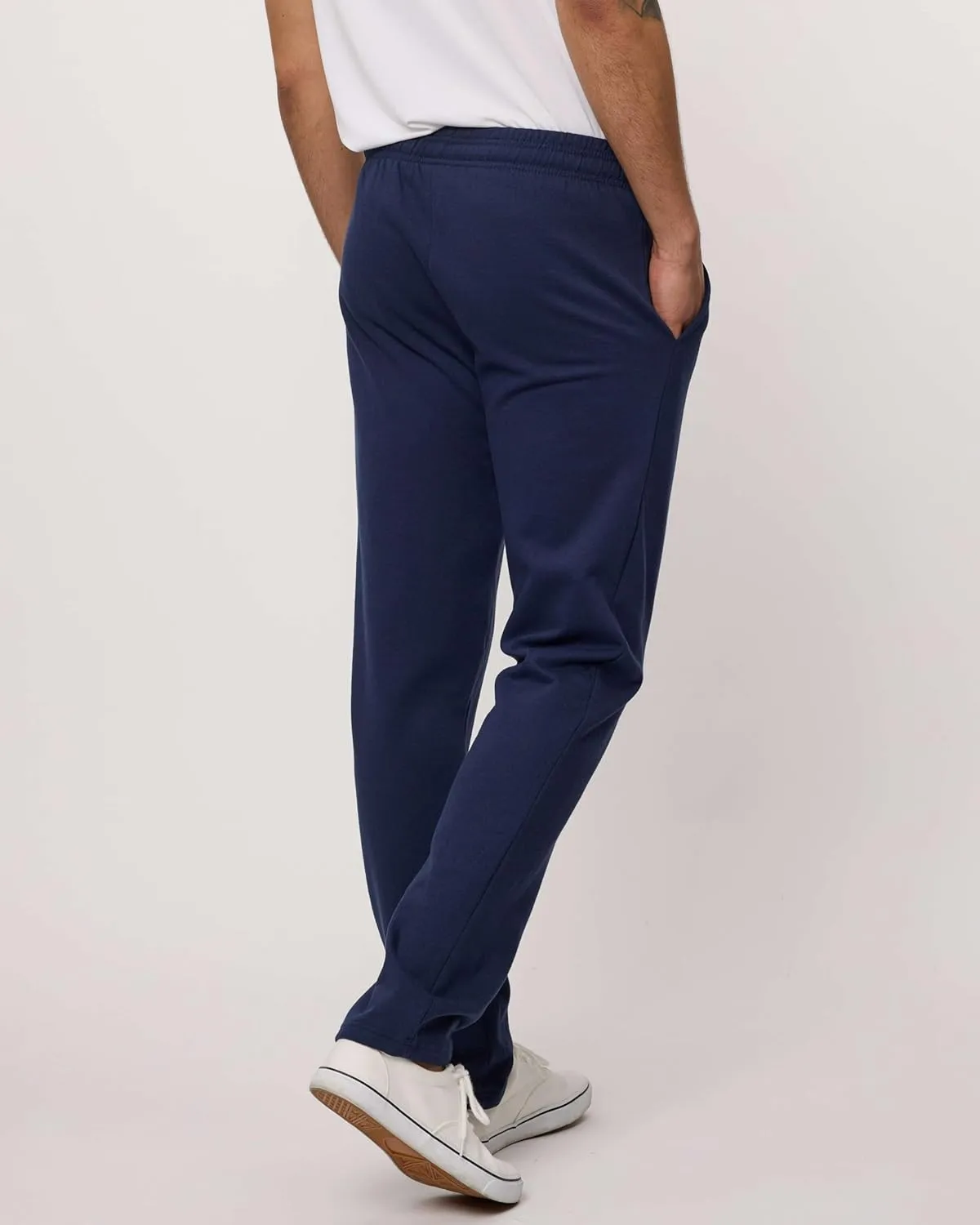 Real Essentials 3 Pack: Men's Tech Fleece Athletic Casual Open Bottom Sweatpants with Pockets (Available in Big & Tall)