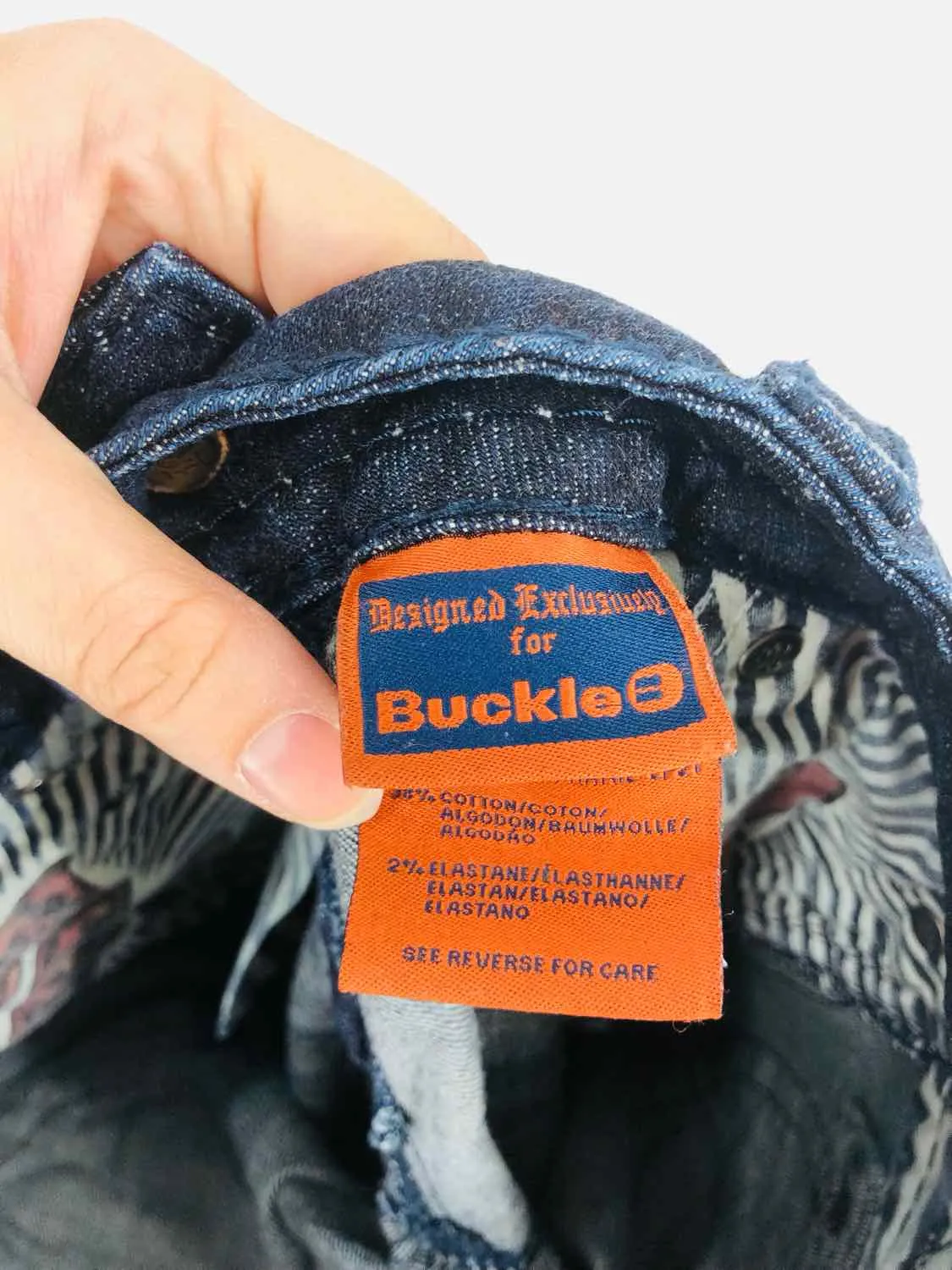 Rock Revival Size 27=4 Dk Denim/White Stitched Distressed Premium Denim Jeans