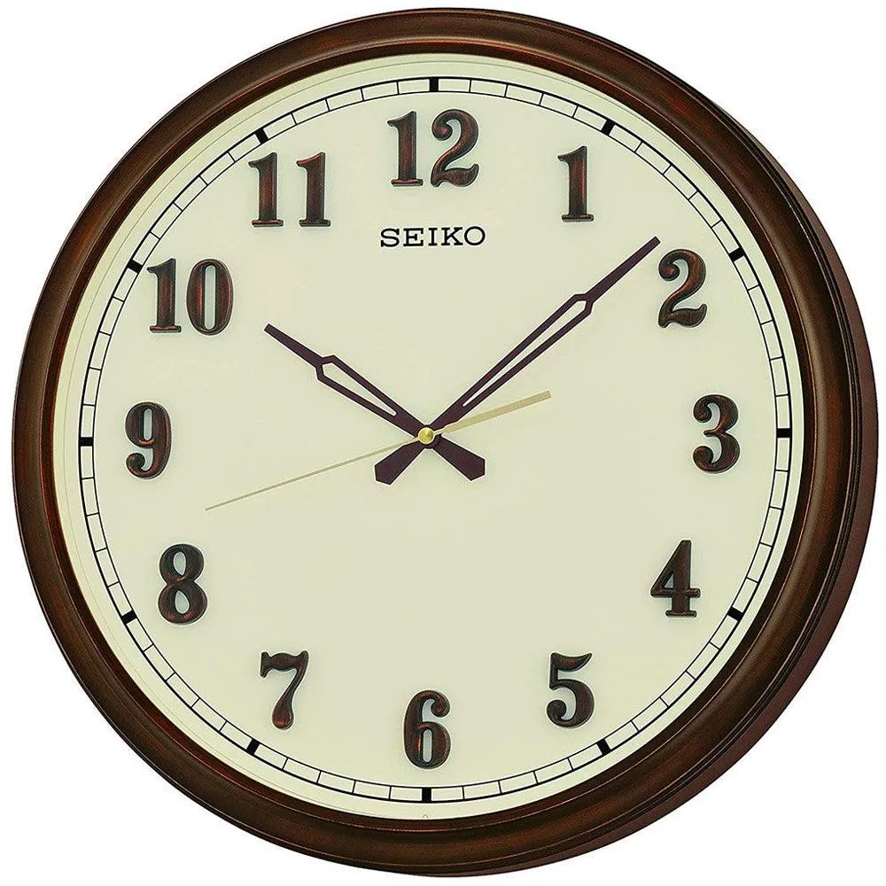 Seiko Brown Frame Cream Dial Wall clock QXA632B