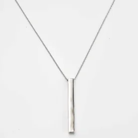 Silver Bar Pendant with Chain