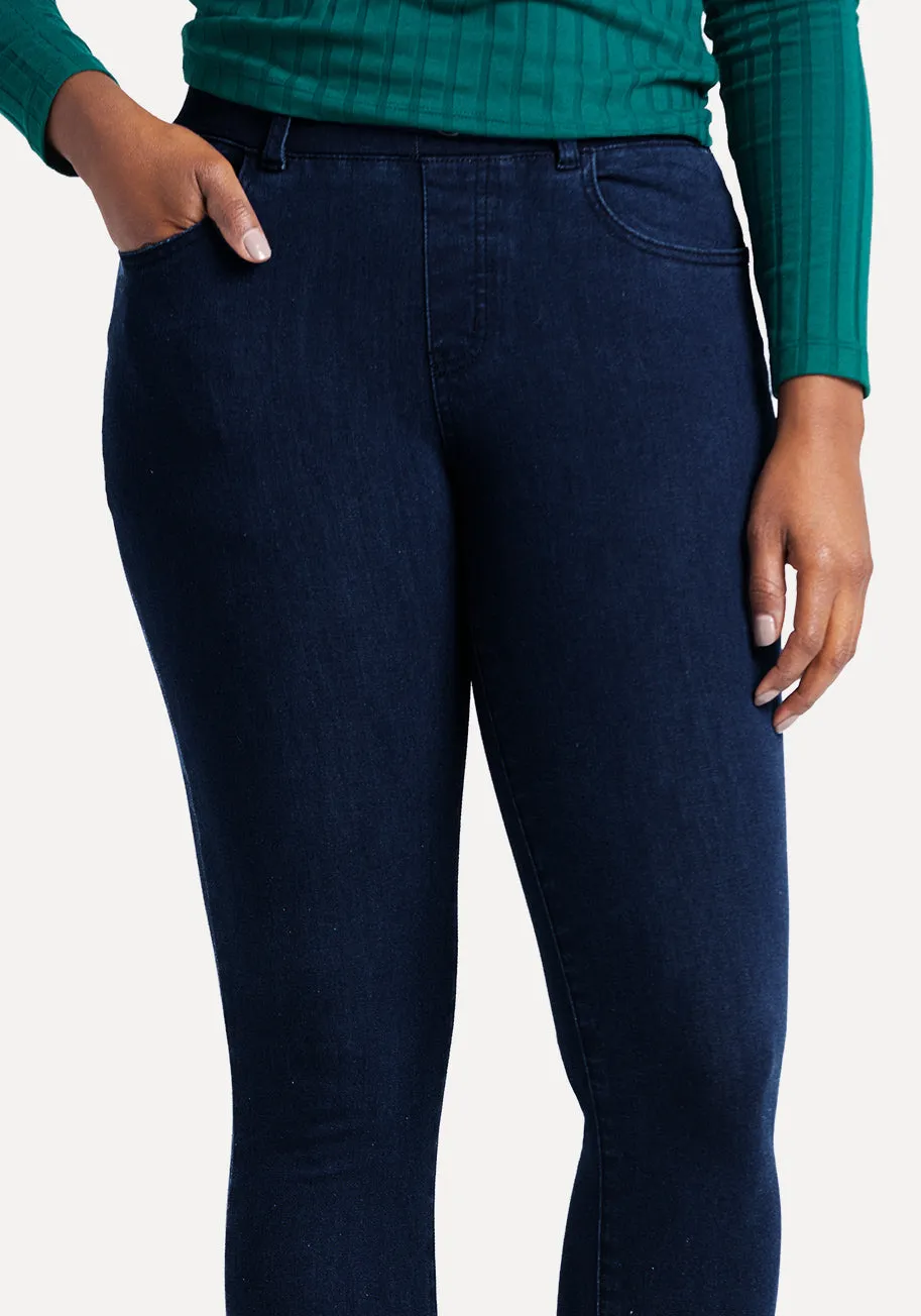 Skinny-Leg | 4-Pocket Betabrand Yoga Denim (Dark Indigo)