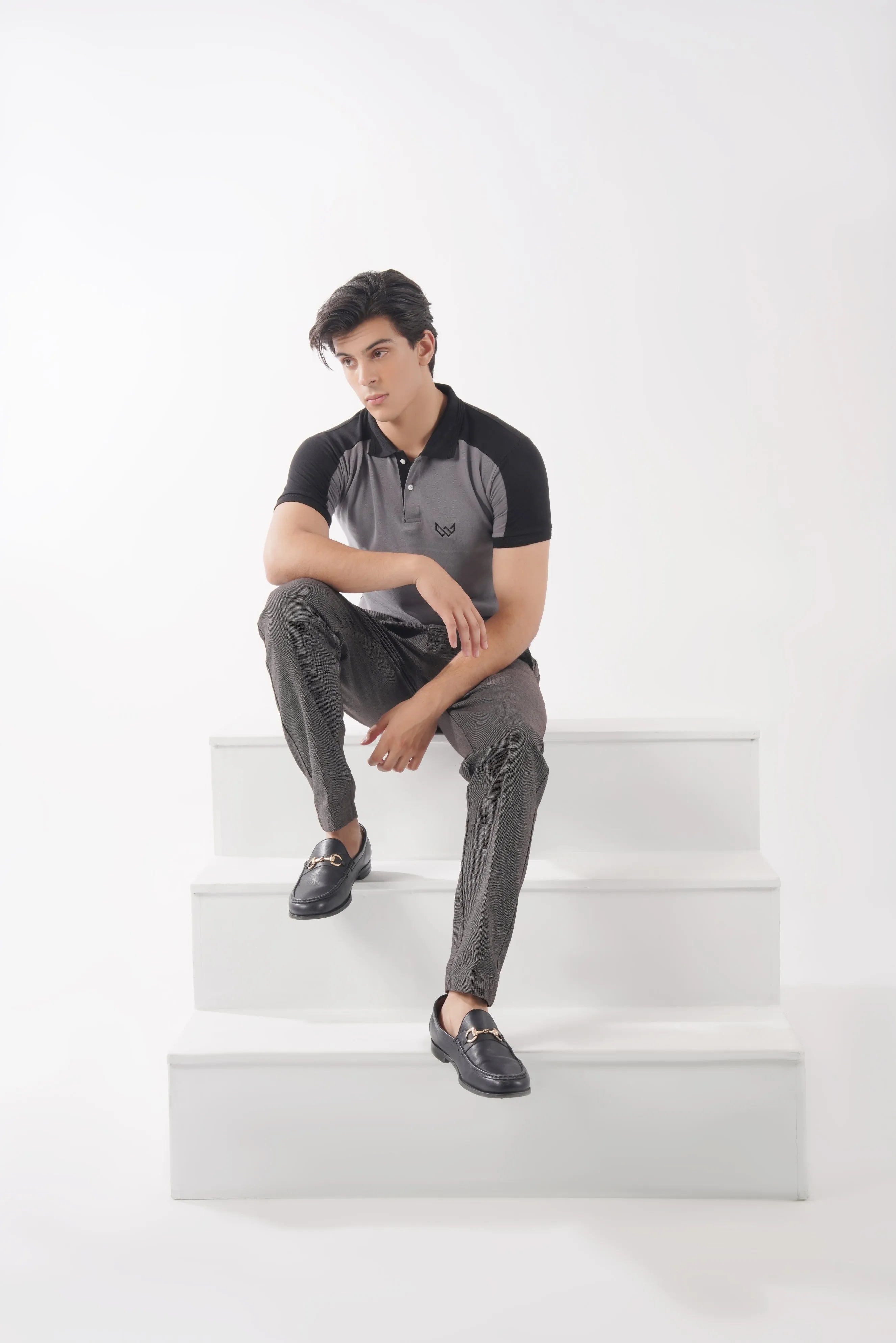 Slate/Black Contrast Polo