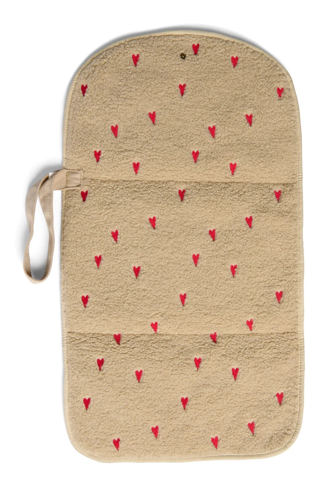 TEDDY CHANGING PAD HEARTS ECRU