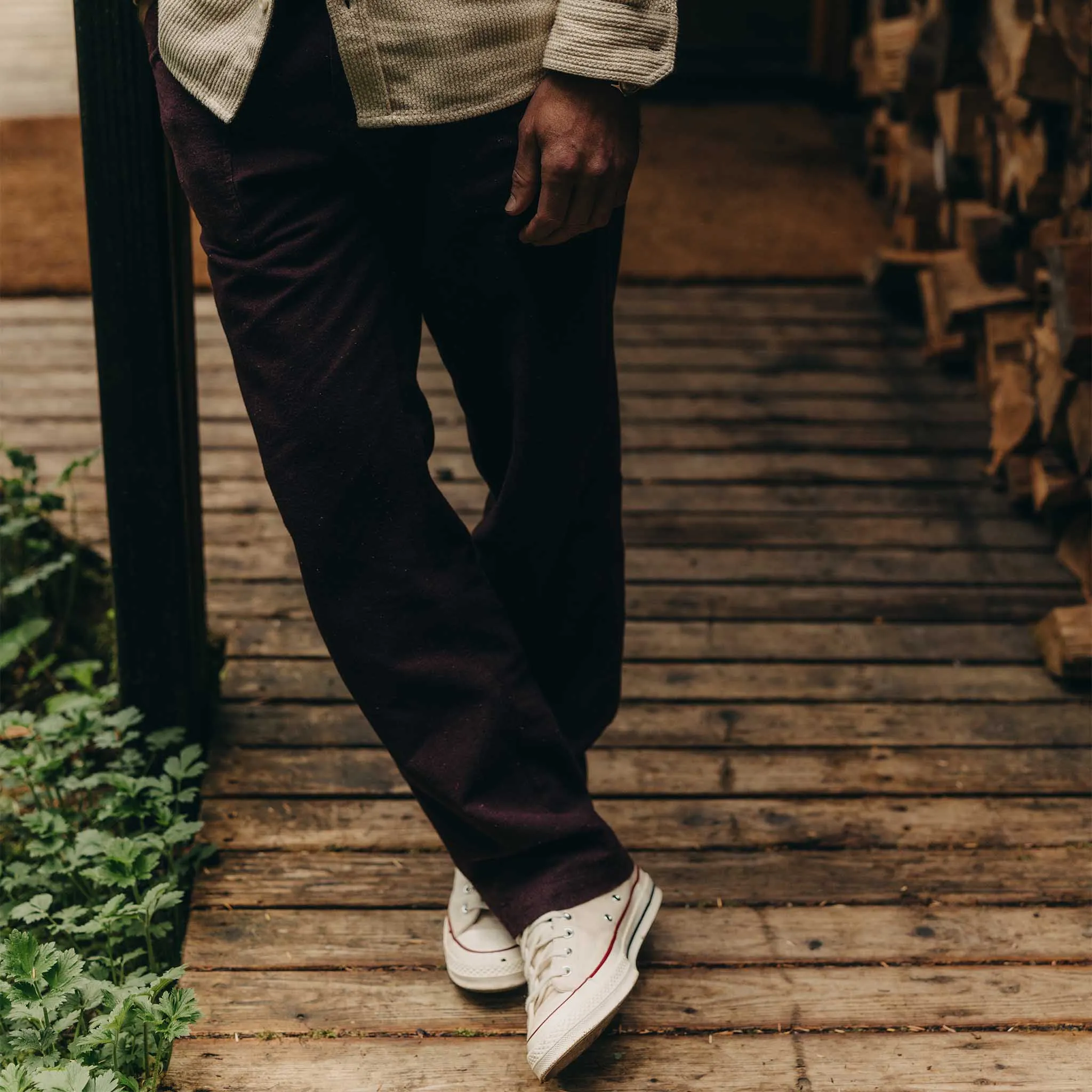 The Breakwater Pant in Nutmeg Donegal