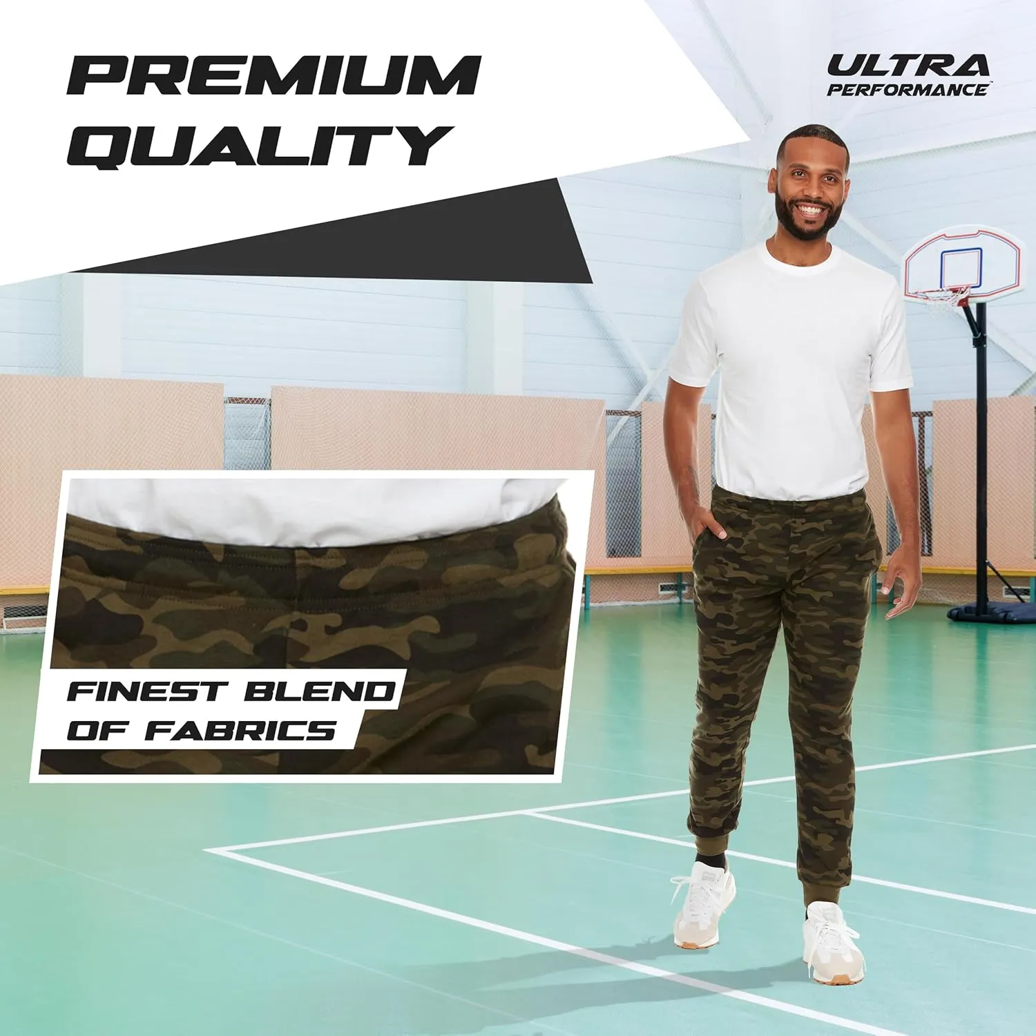 Ultra Performance 3 Pack Mens Lightweight Joggers for Men Casual Lounge Jogger Sweatpants with Pockets (SM - 4X)