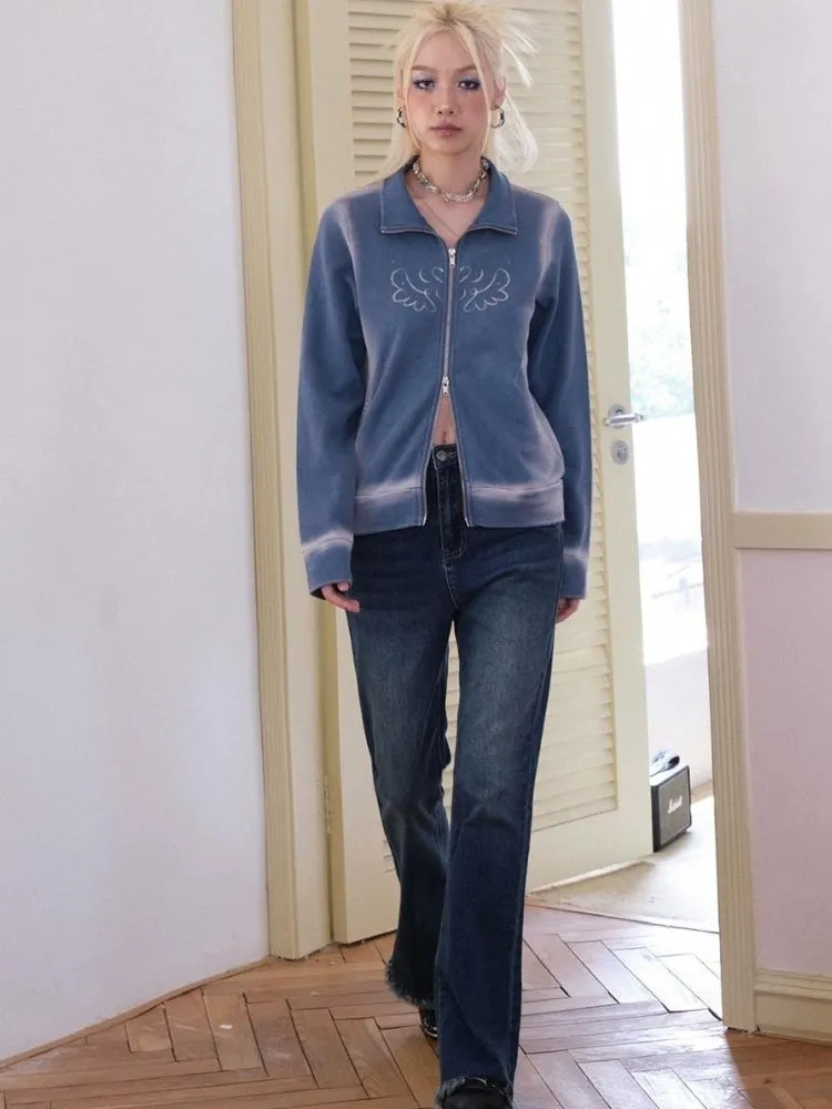 Washed color casual sweatshirt【s0000003388】