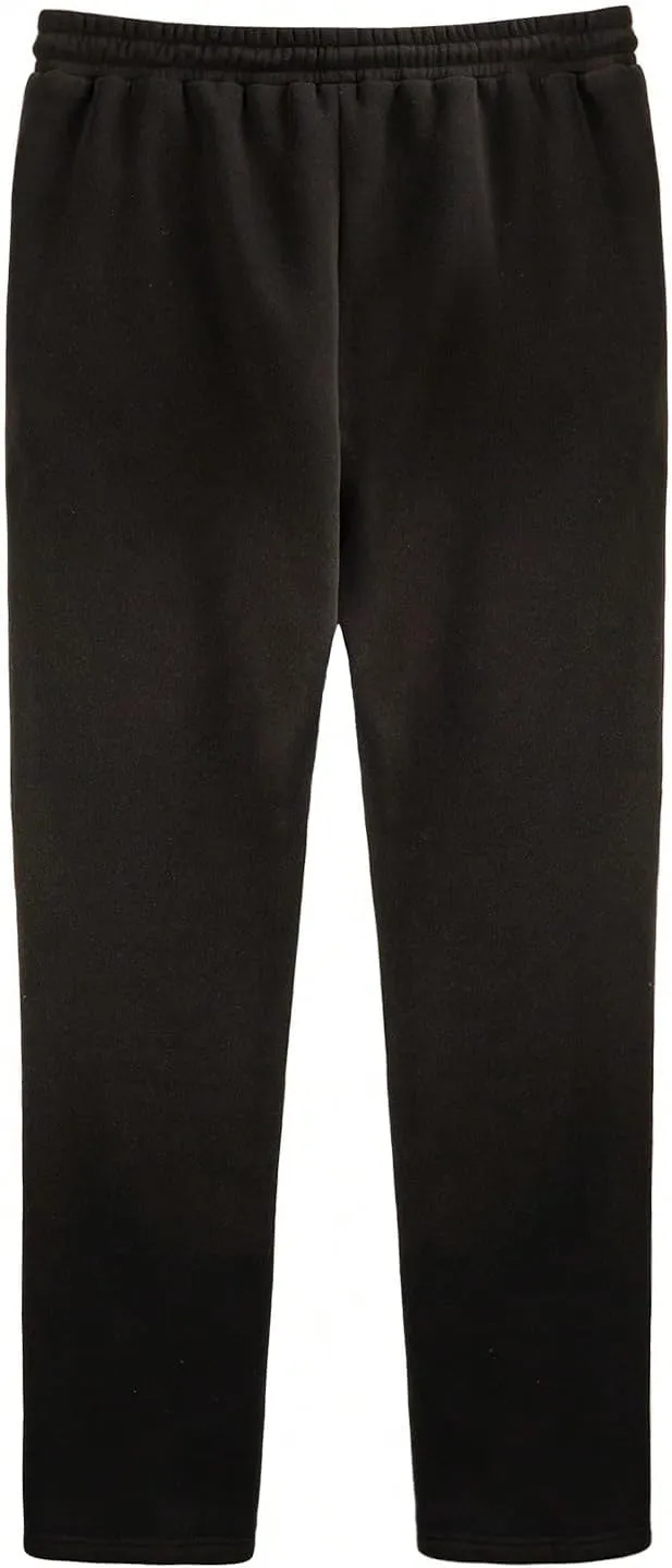 WDIRARA Men's Graphic Printed Stacked Sweatpants Flared Leg Y2K Drawstring Waisted Casual Jogger Pants with Pockets