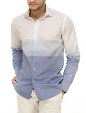 WHITE–BLUE FADE OUT SHIRT