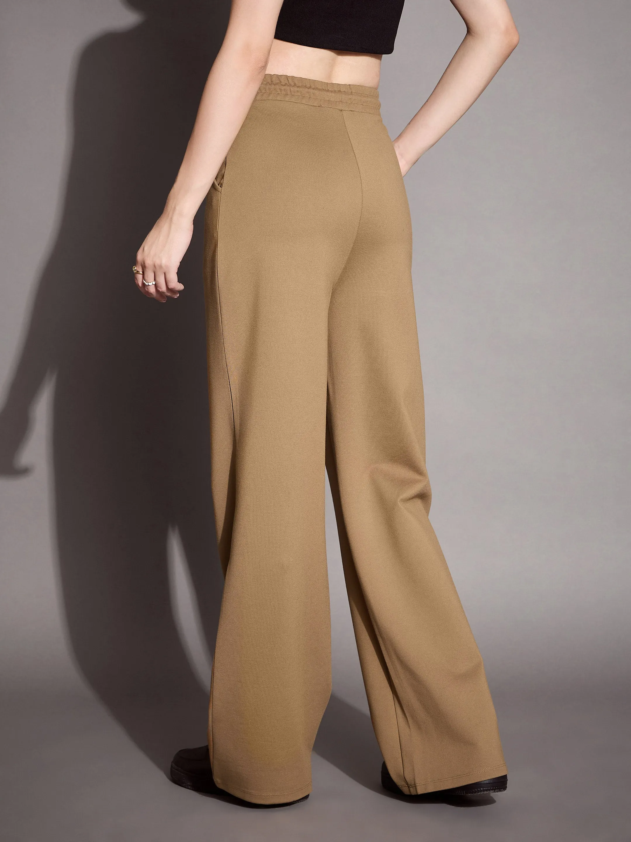 Women Brown Relaxed Fit Track Pants