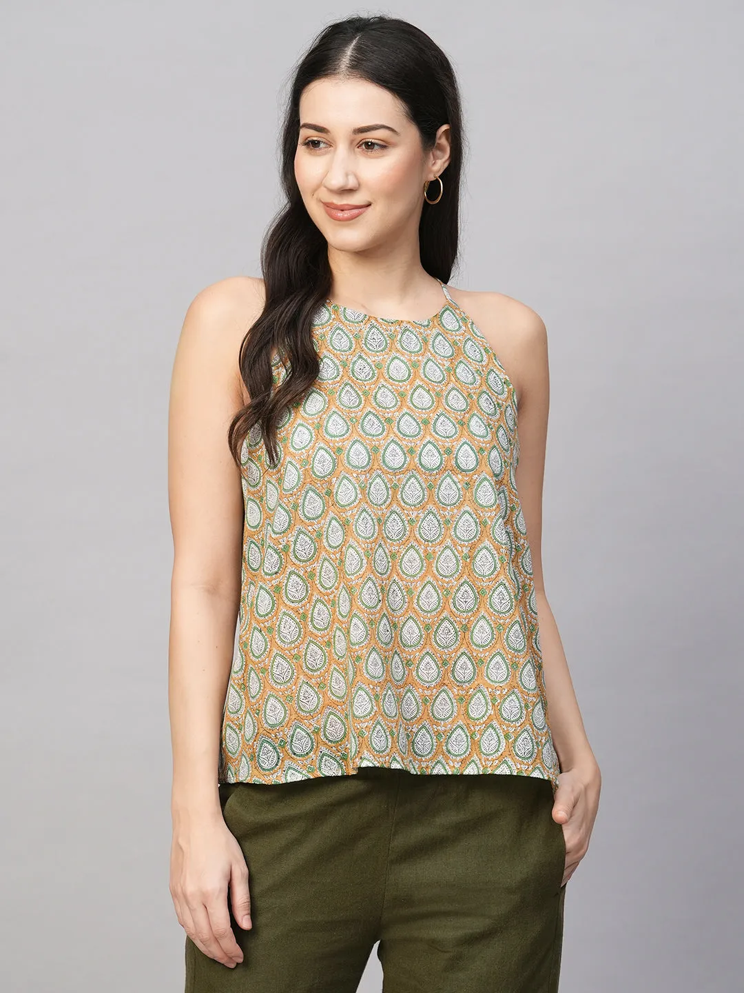 Women's Brown Cotton Regular Fit Blouse