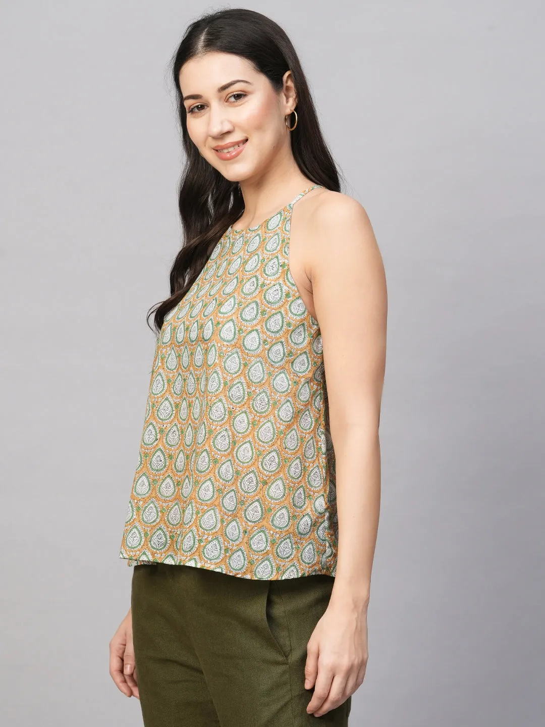 Women's Brown Cotton Regular Fit Blouse