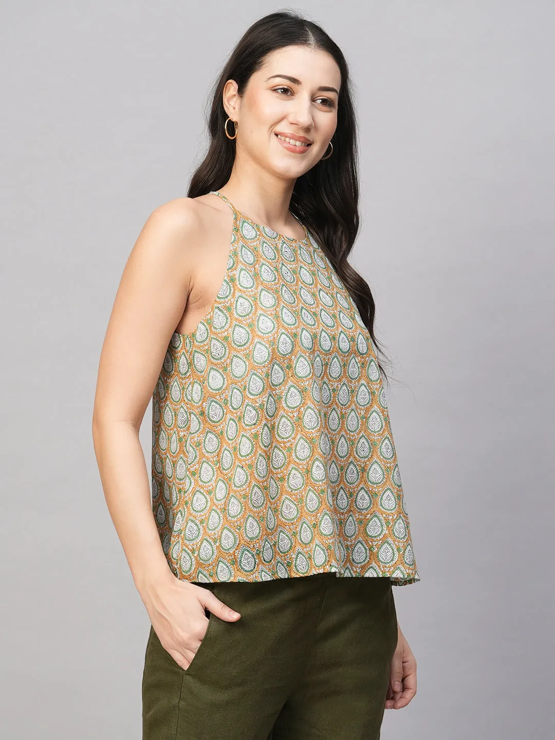 Women's Brown Cotton Regular Fit Blouse