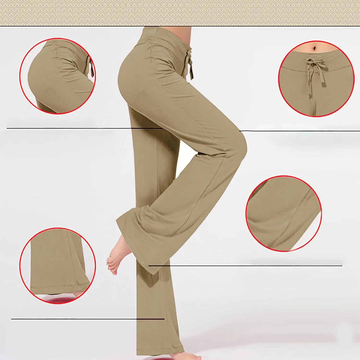 Women's Sports Yoga Pants Soft Bootcut Sweatpants High Waist Modal Cotton Flare Workout Pant Casual Trousers