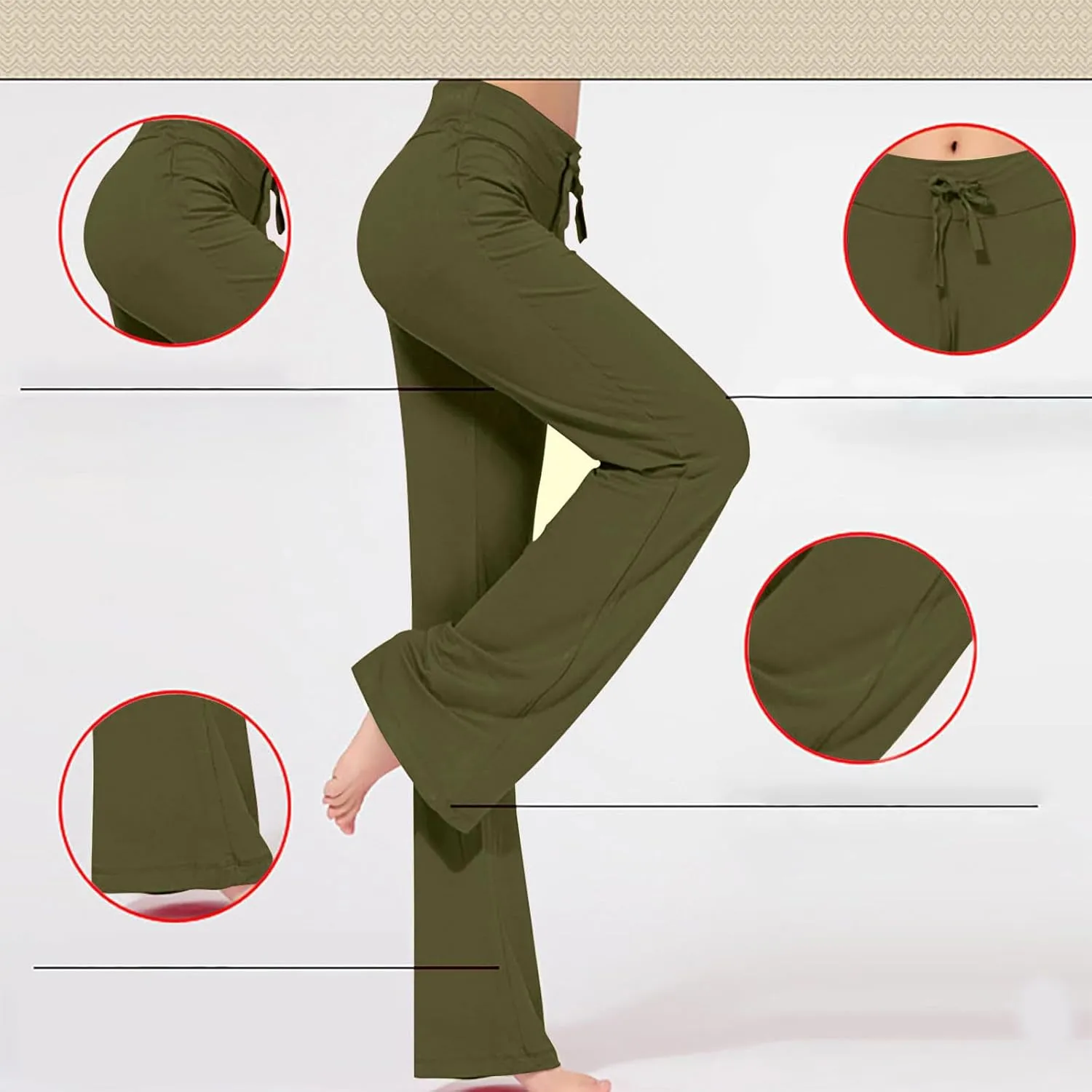 Women's Sports Yoga Pants Soft Bootcut Sweatpants High Waist Modal Cotton Flare Workout Pant Casual Trousers