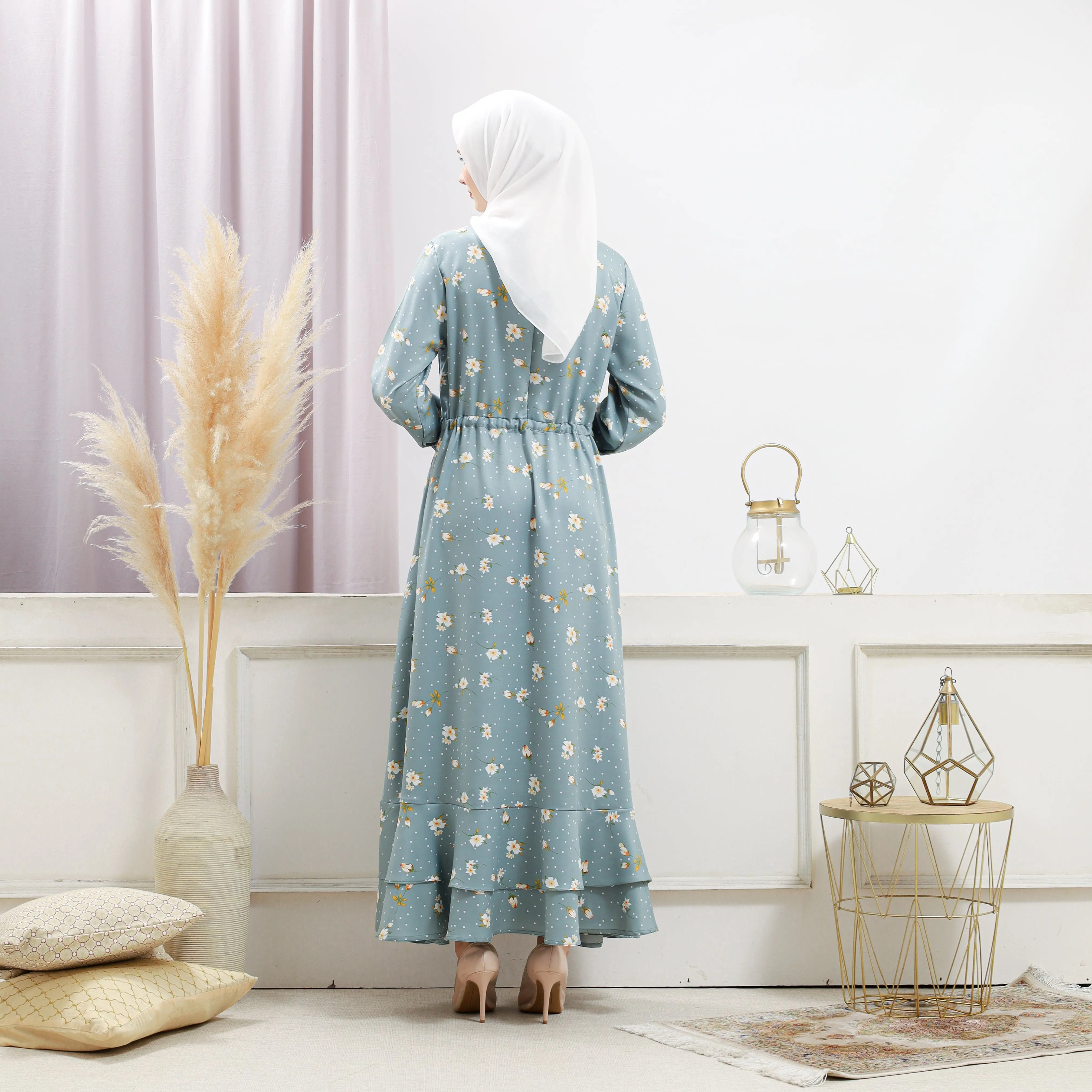 Women's Turquoise Floral Dress