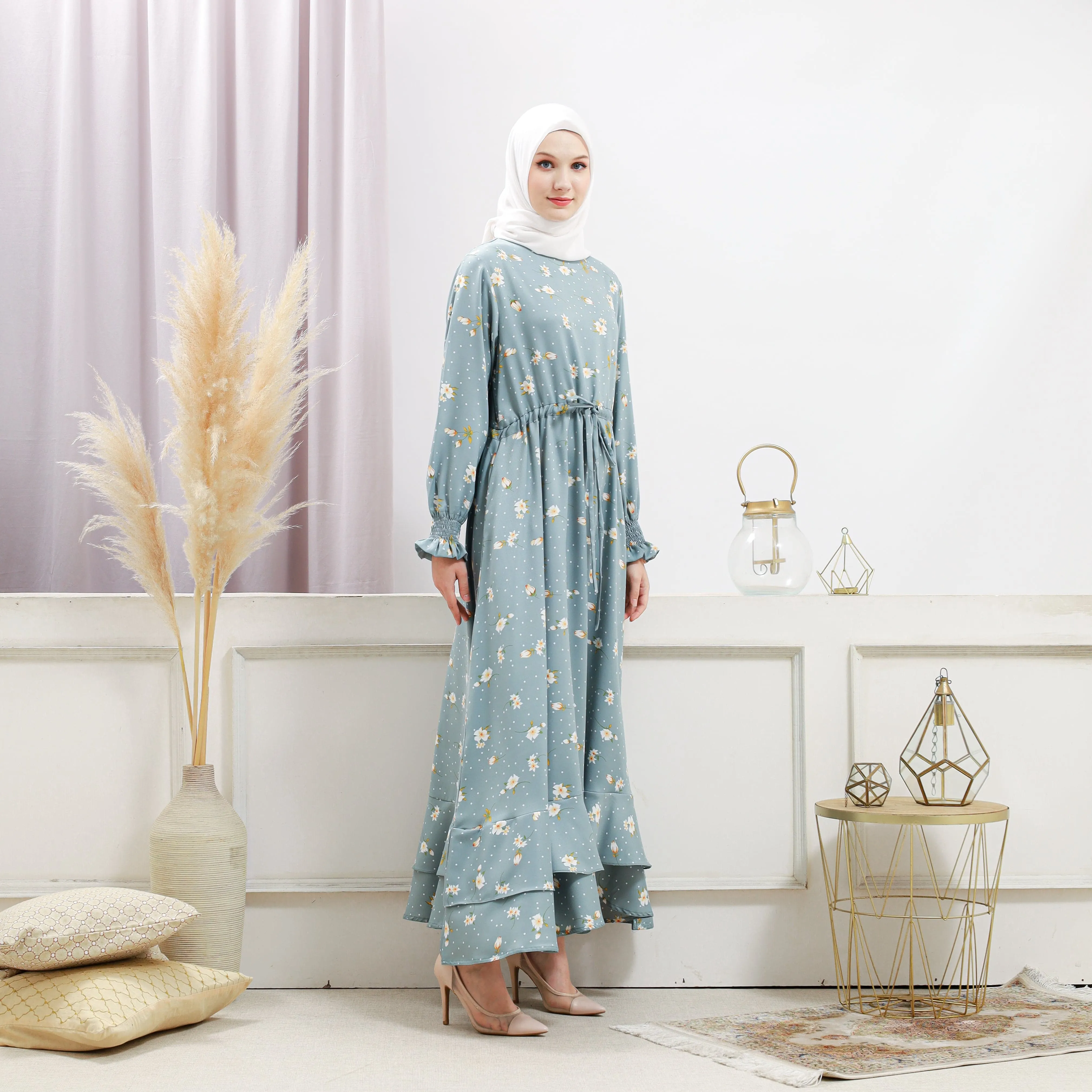 Women's Turquoise Floral Dress