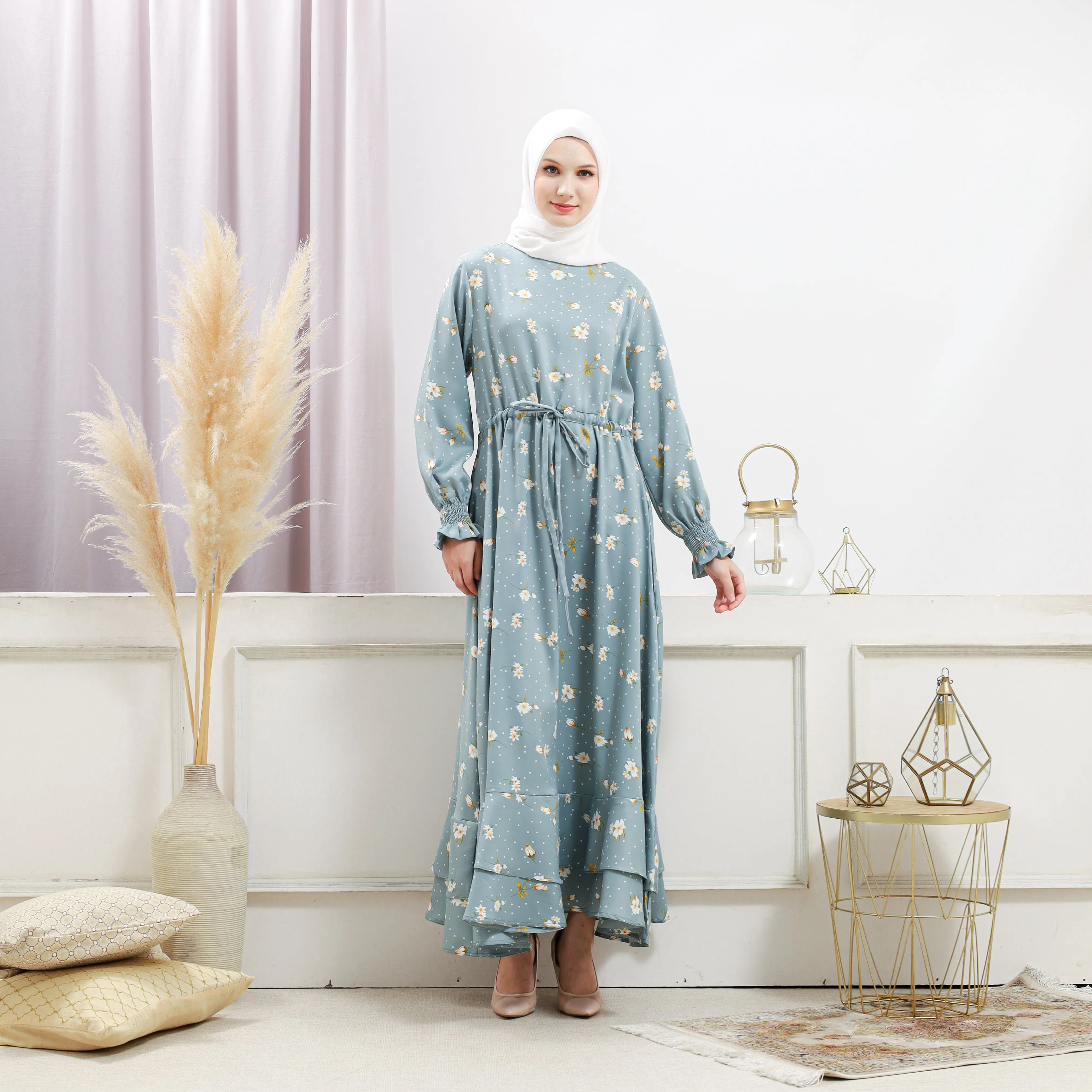 Women's Turquoise Floral Dress